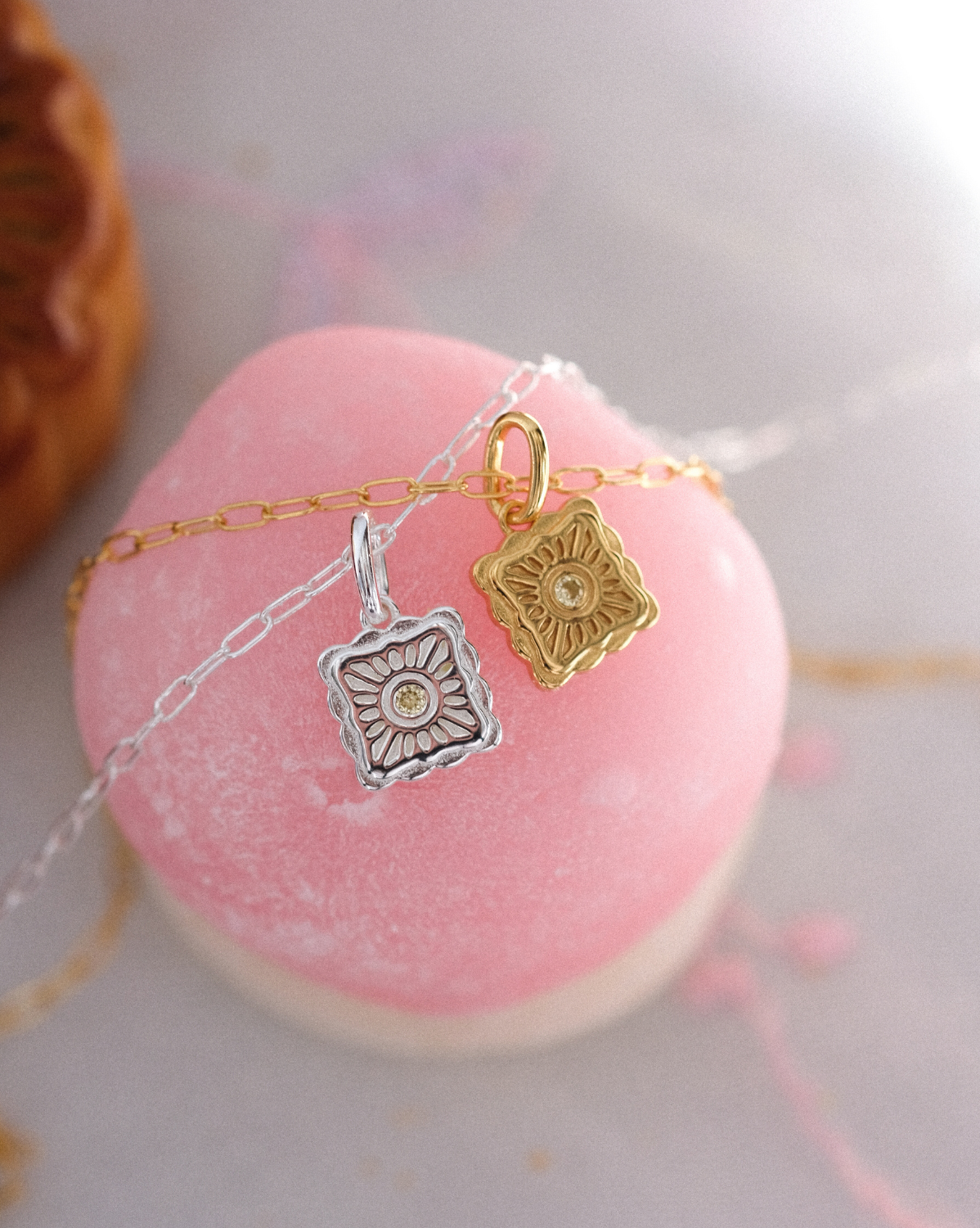 Liu Xin Square Mooncake Necklace - Sterling Silver