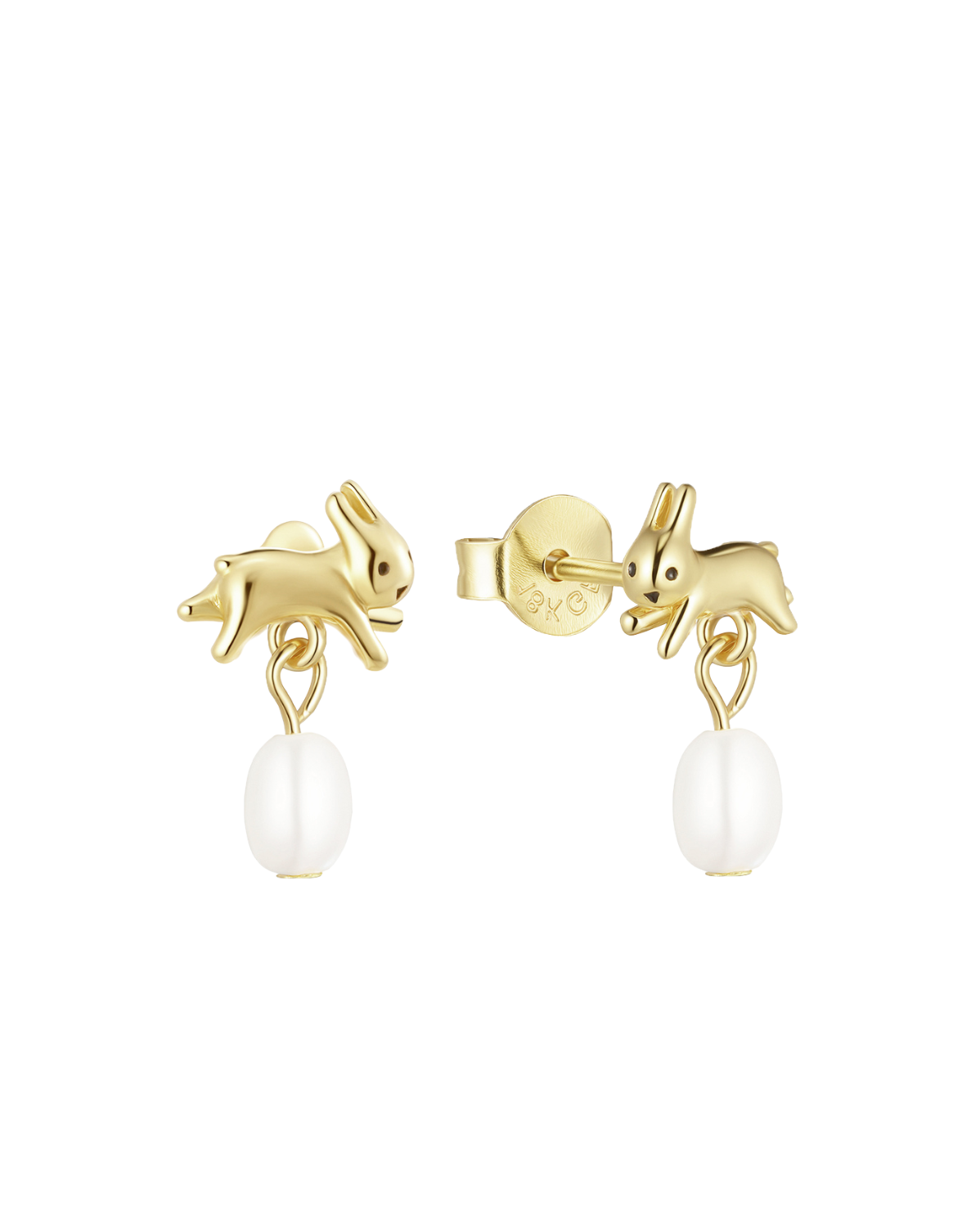 Bunny Pearl Dangle Earrings S-kin Studio Jewelry