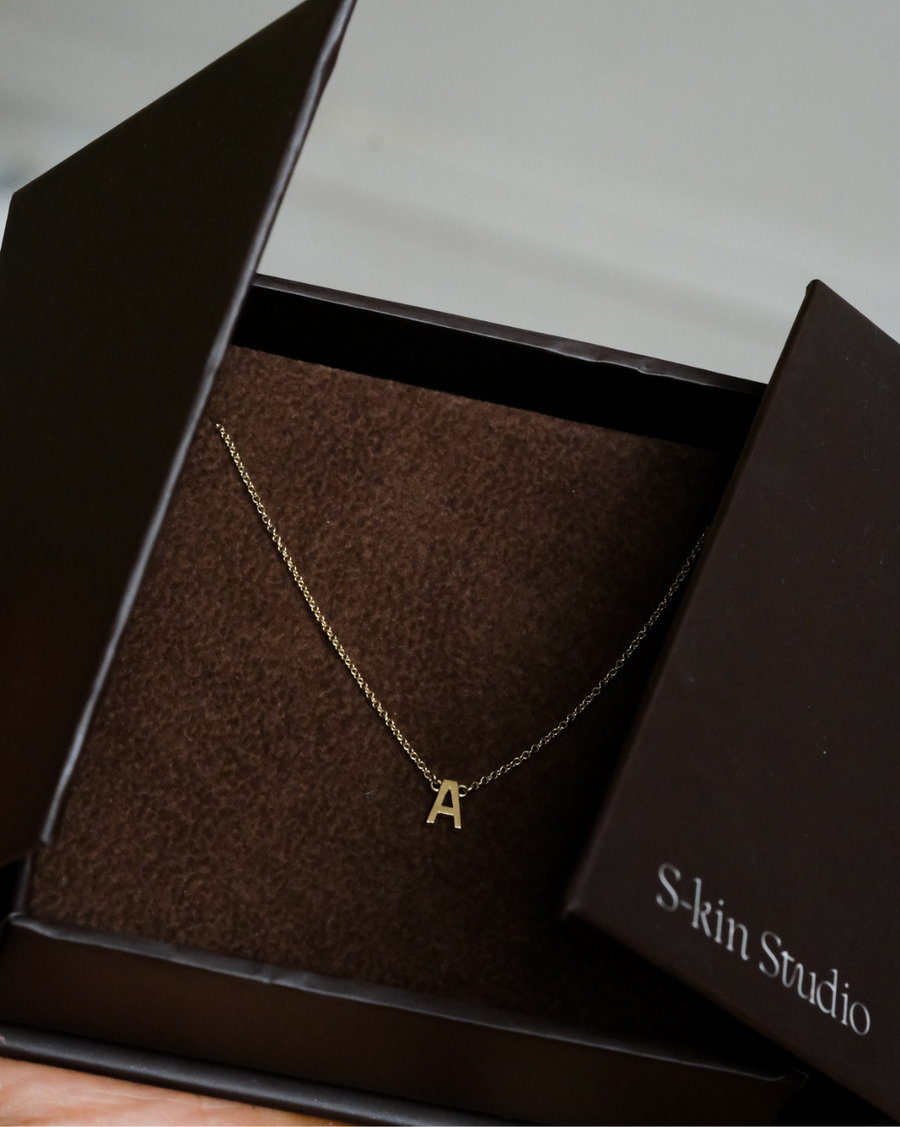 Custom Solid Gold Initial Necklace