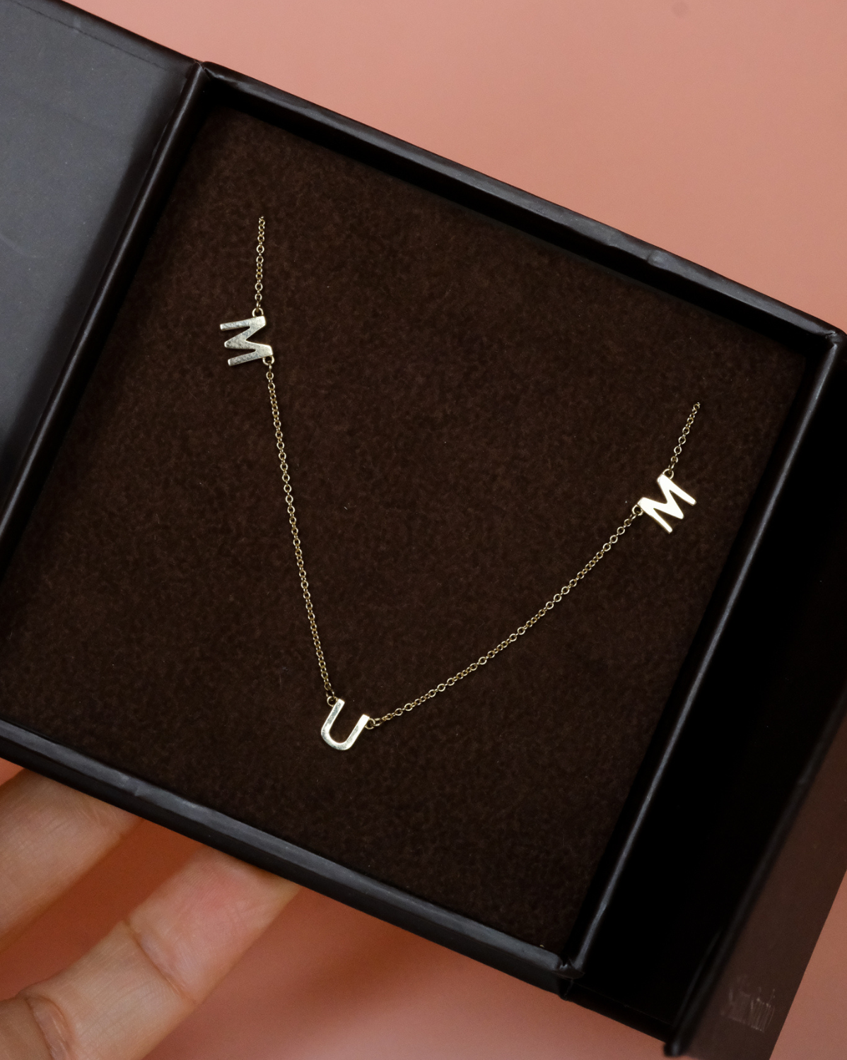 Custom Solid Gold Initial Necklace