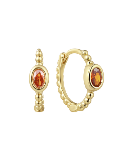 Clio Hoops - Garnet CZ (January)