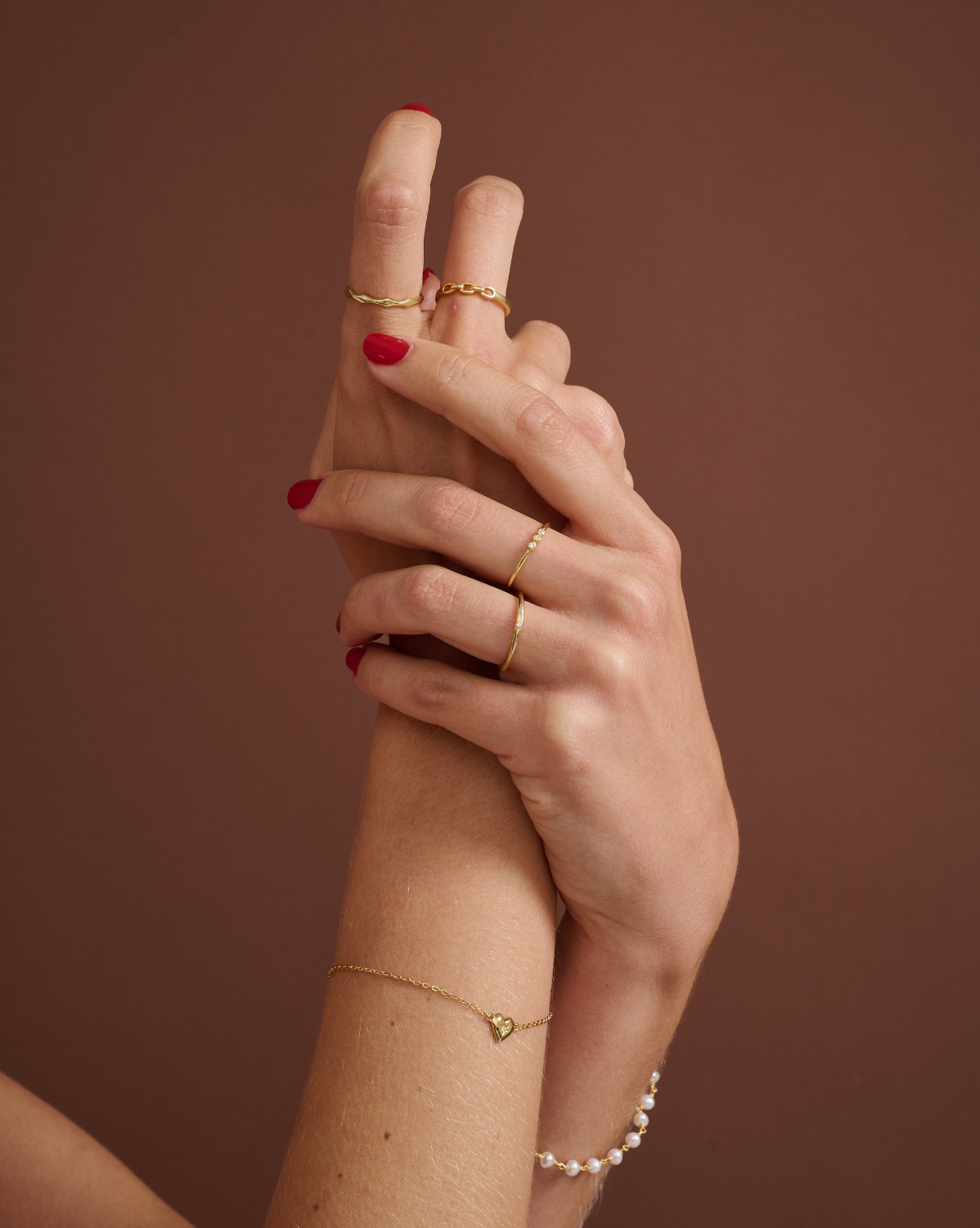 6K Solid Gold Trio Gemstone Ring