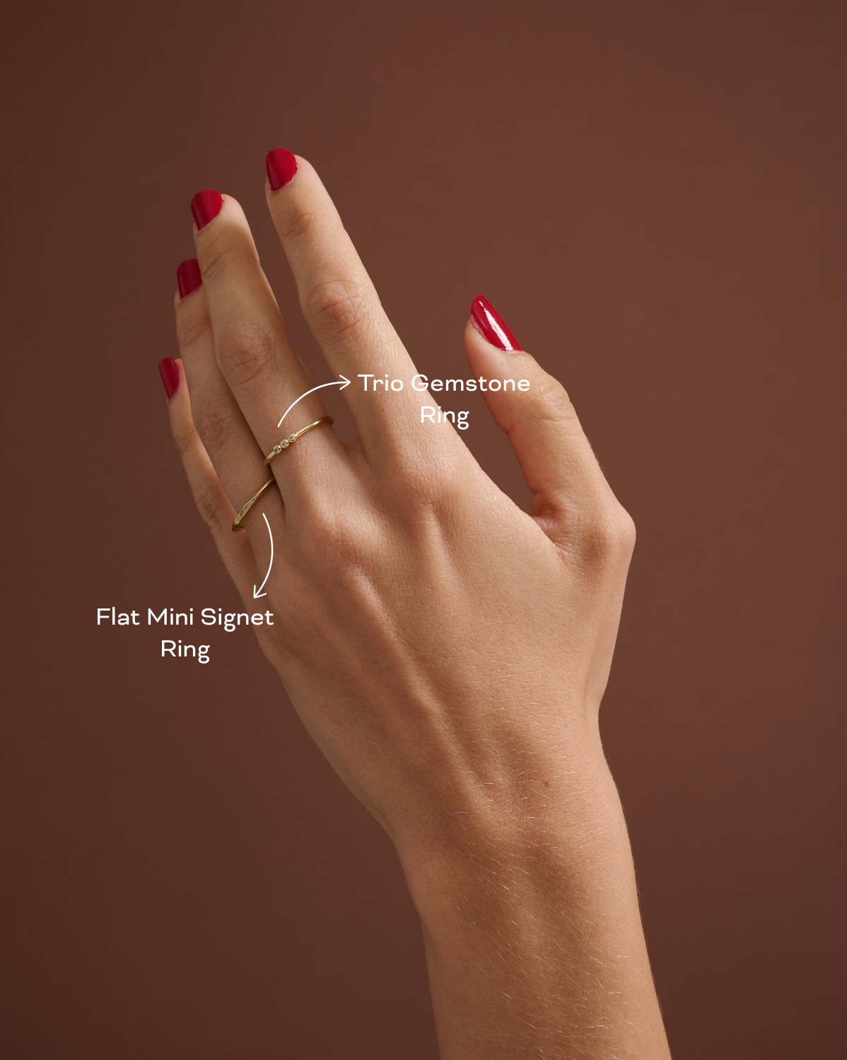 6K Solid Gold Trio Gemstone Ring