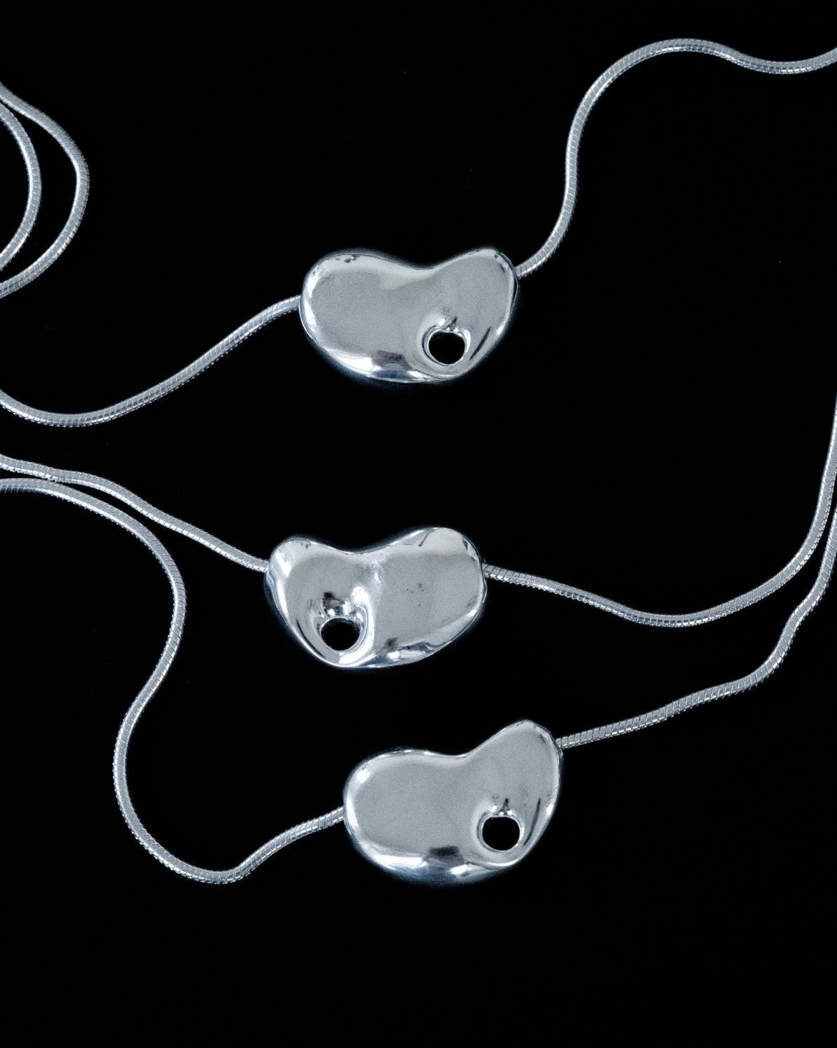 Crush Heart Pebble Necklace - Sterling Silver
