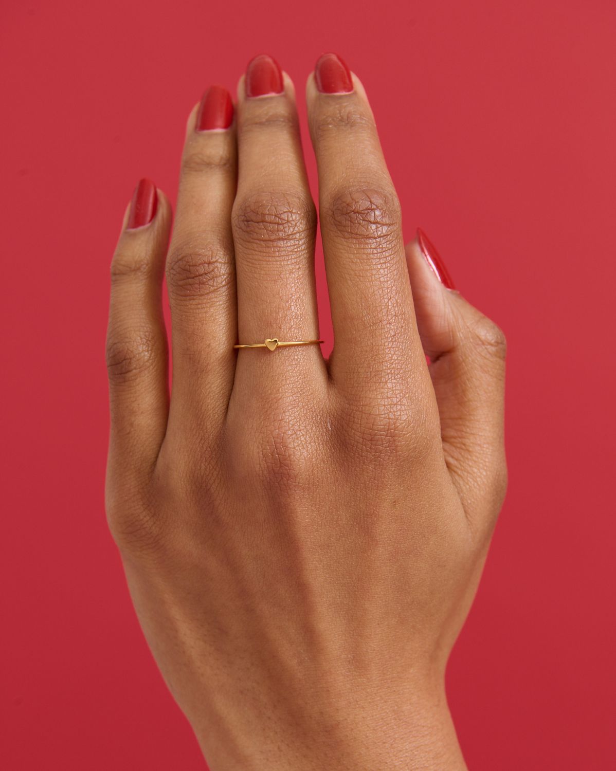 Solid Gold Lumi Heart Stacking Ring