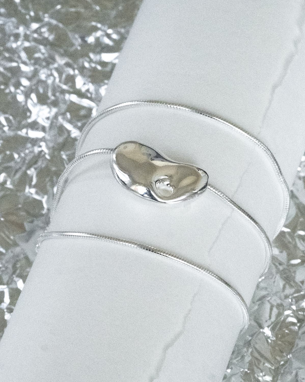 Crush Heart Pebble Necklace - Sterling Silver