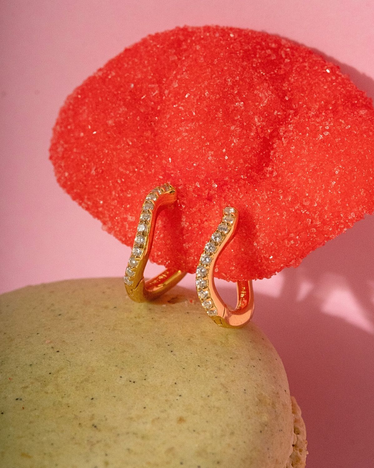 Valentina Wavy Pave Hoops