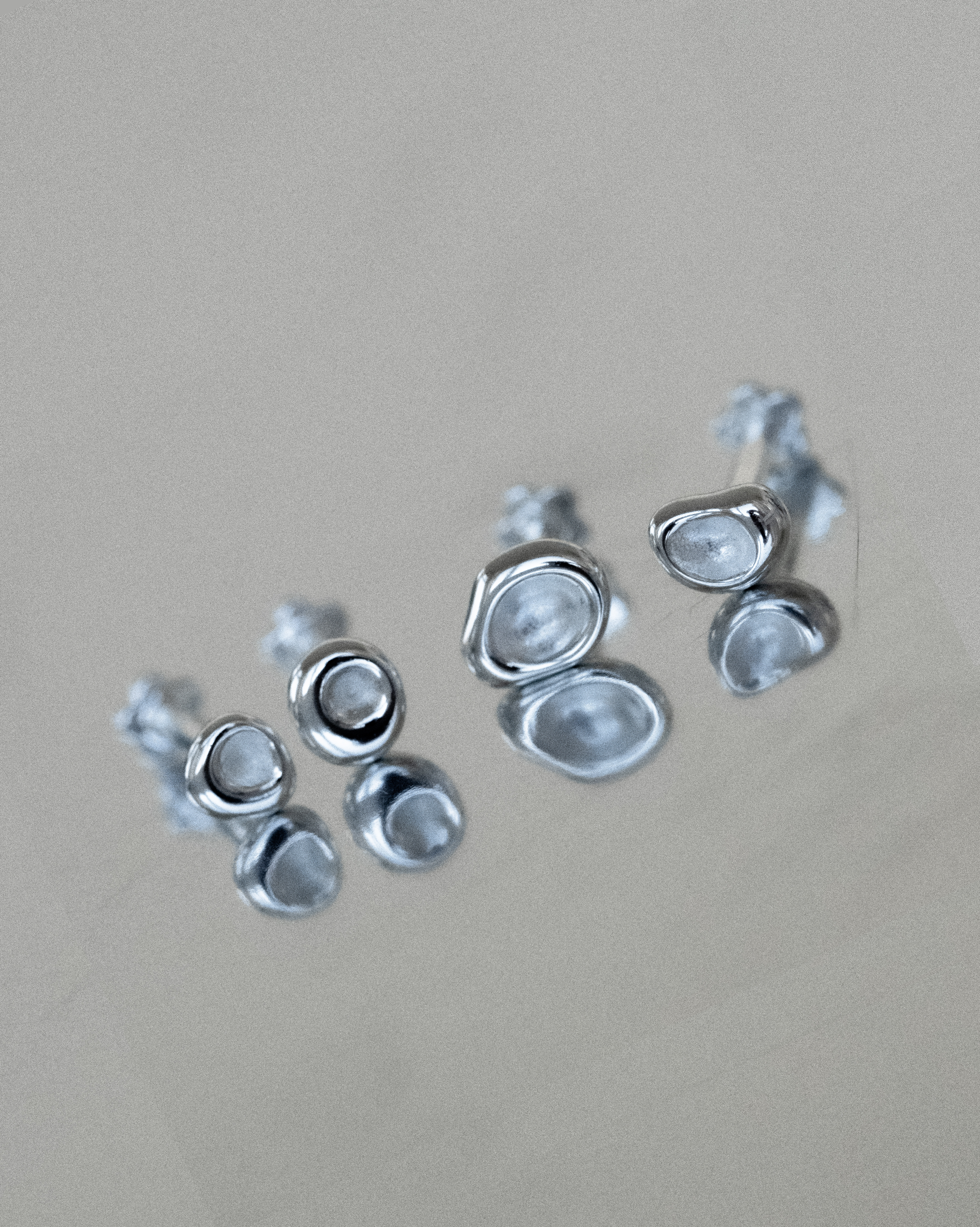 Pebble Earrings Set - Sterling Silver