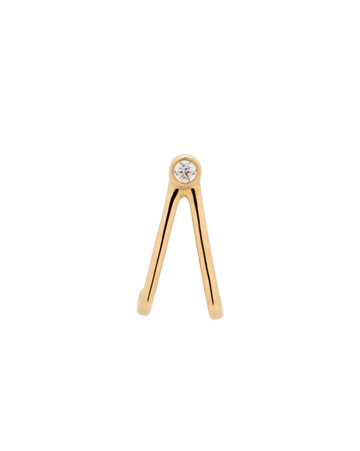 14K Solid Gold Faye Wishbone Single Stud