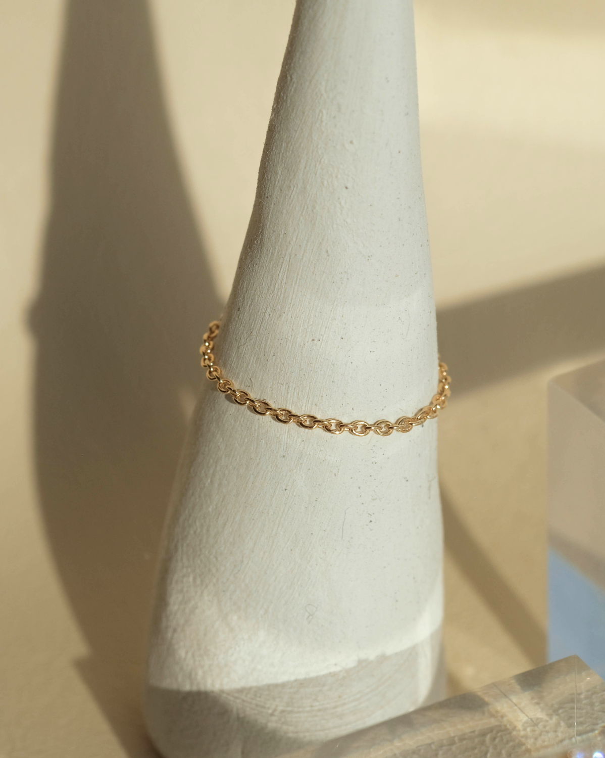 Solid Gold Minimal Chain Ring