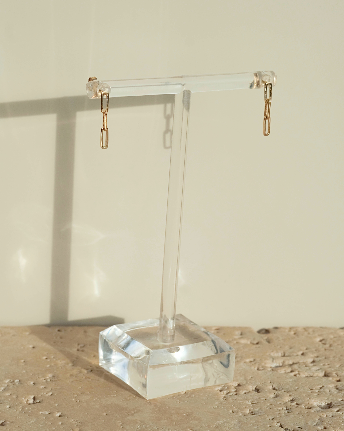 Solid Gold Paperclip Chain Studs