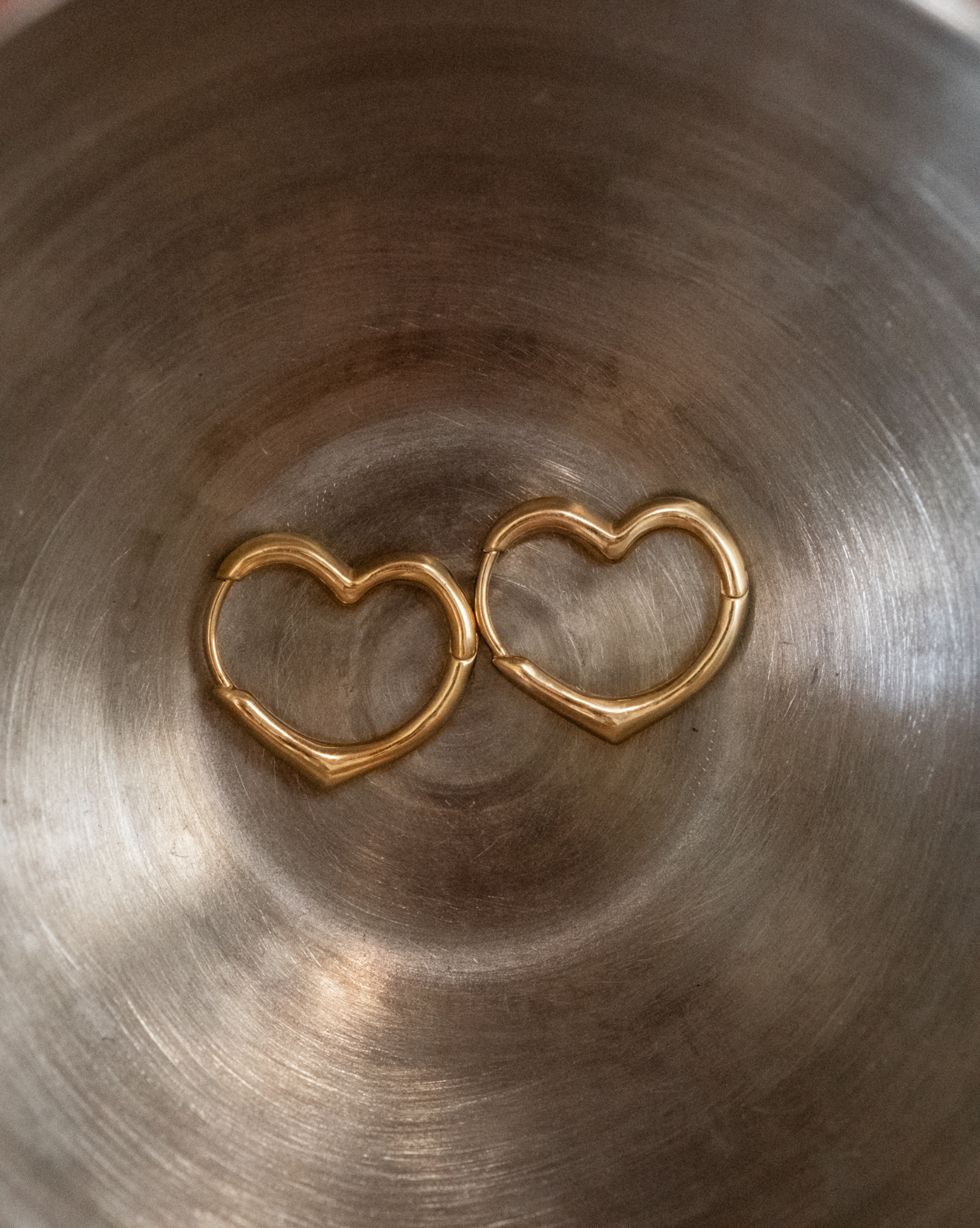 Croia Solid Gold Heart Huggie Hoops