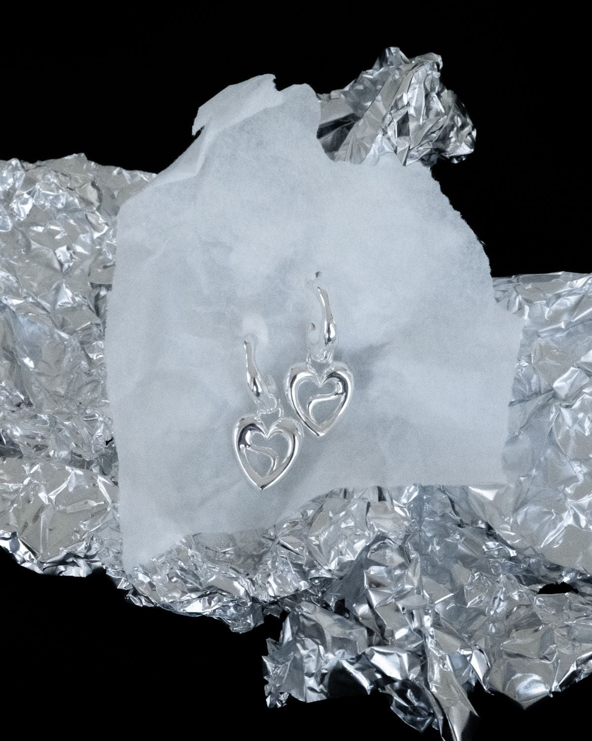 Mika Cosmic Heart Hoops - Sterling Silver