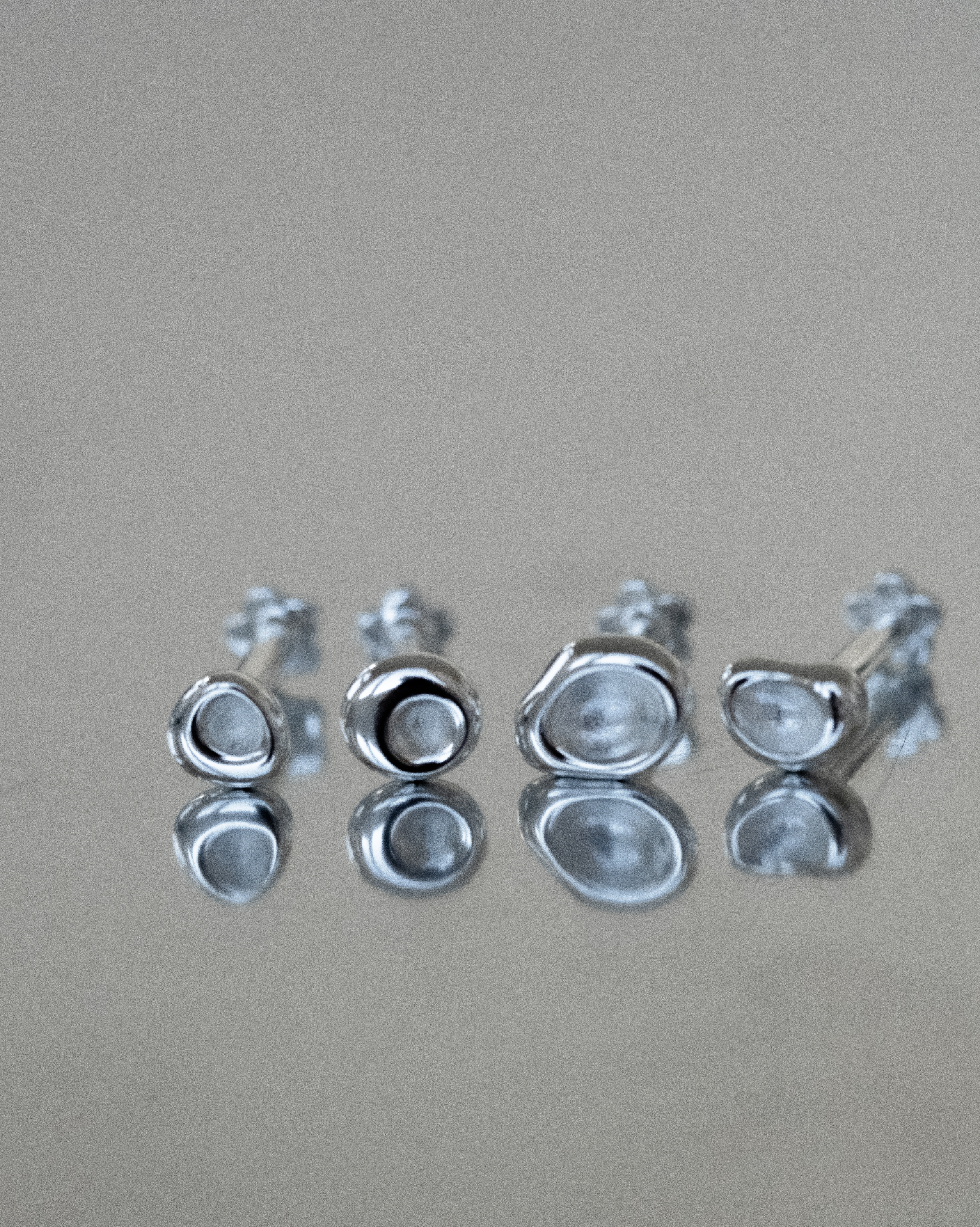 Pebble Earrings Set - Sterling Silver