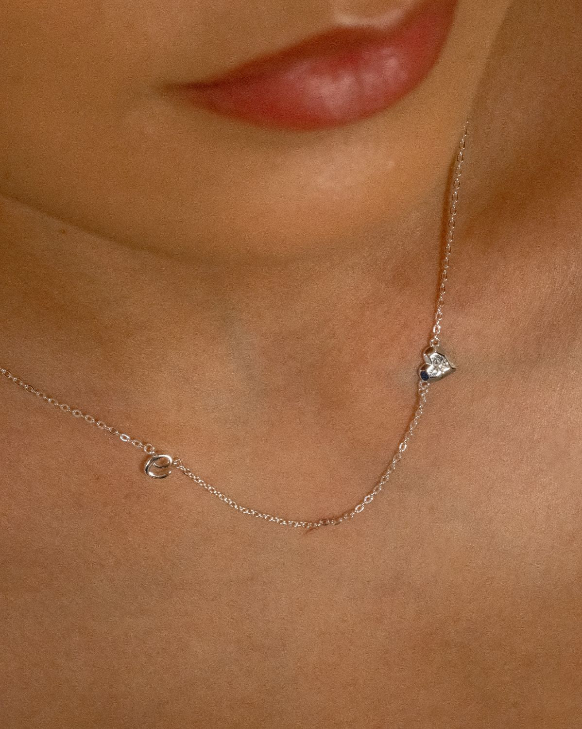 Amour Cursive Initial Necklace - Sterling Silver