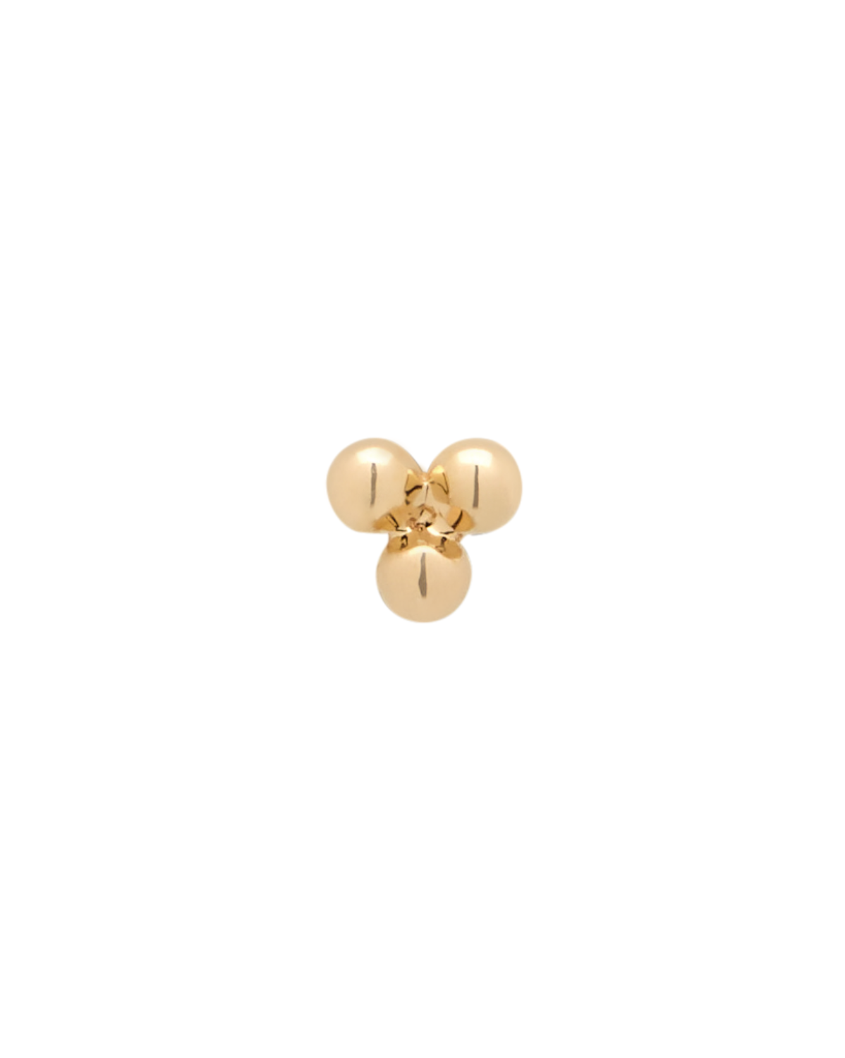 14K Solid Gold Trinity Single Stud