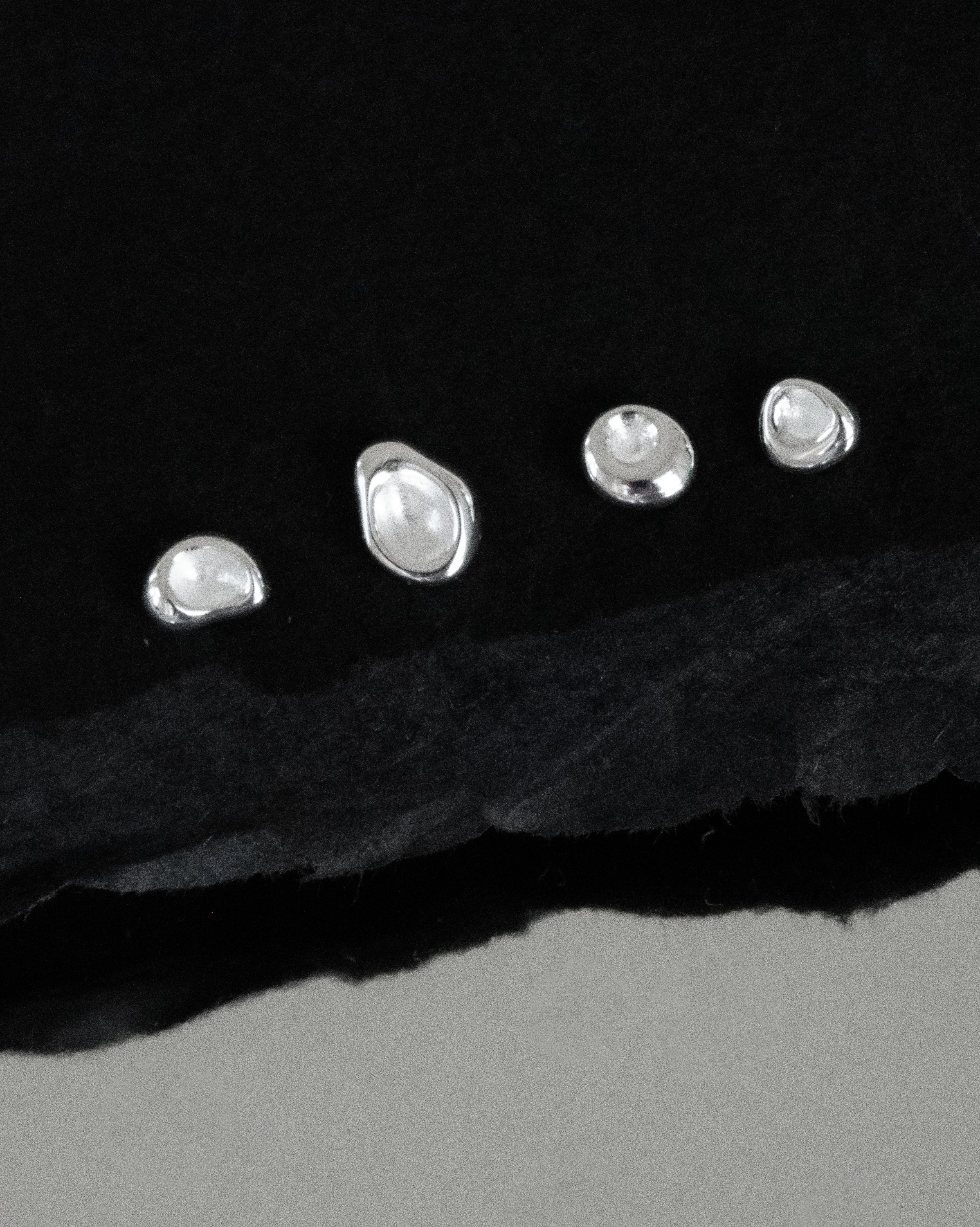 Pebble Earrings Set - Sterling Silver