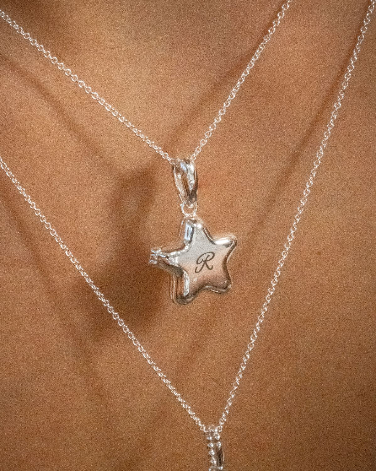 Polly’s Star Engravable Locket Necklace - Sterling Silver