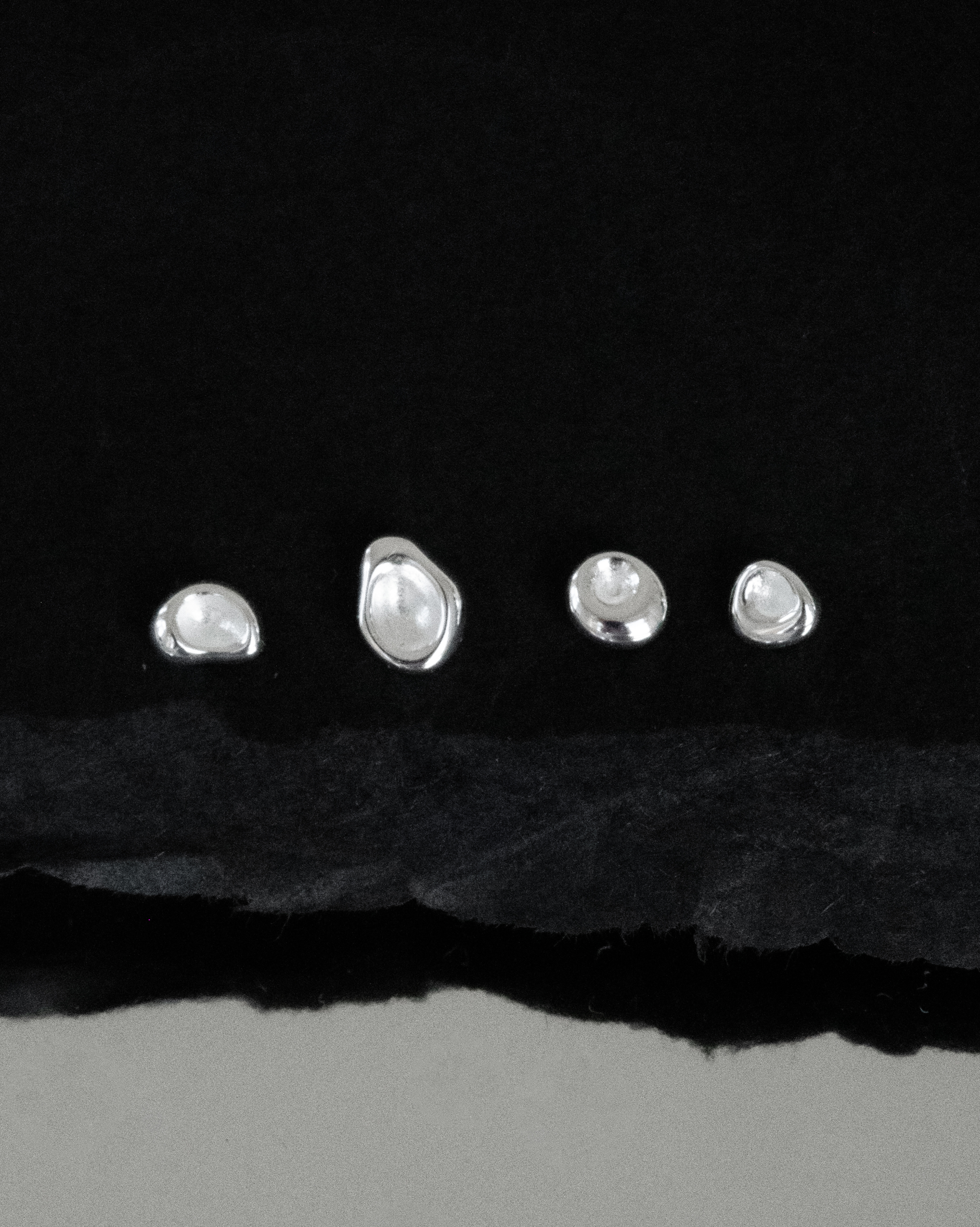 Pebble Earrings Set - Sterling Silver