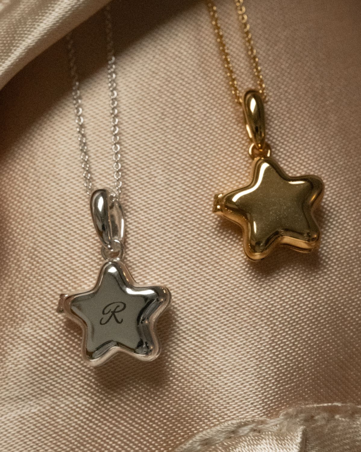 Polly’s Star Engravable Locket Necklace - Sterling Silver