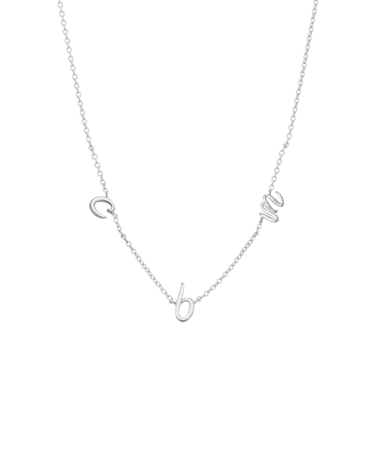 Custom Cursive Letter Necklace - Sterling Silver (up to 7 letters)