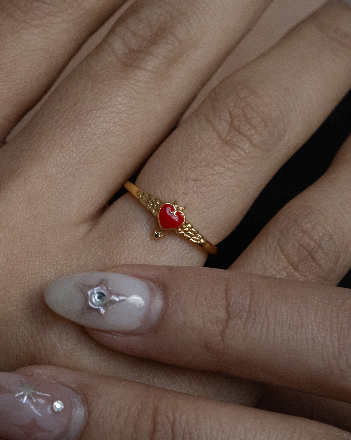 Solid Gold Guardian’s Heart Ring