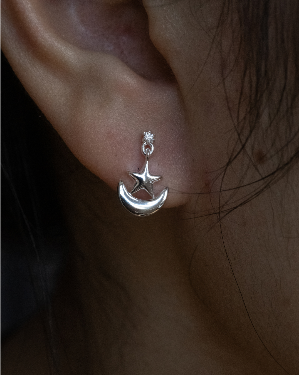 Moon Cosmic Power Earrings - Sterling Silver