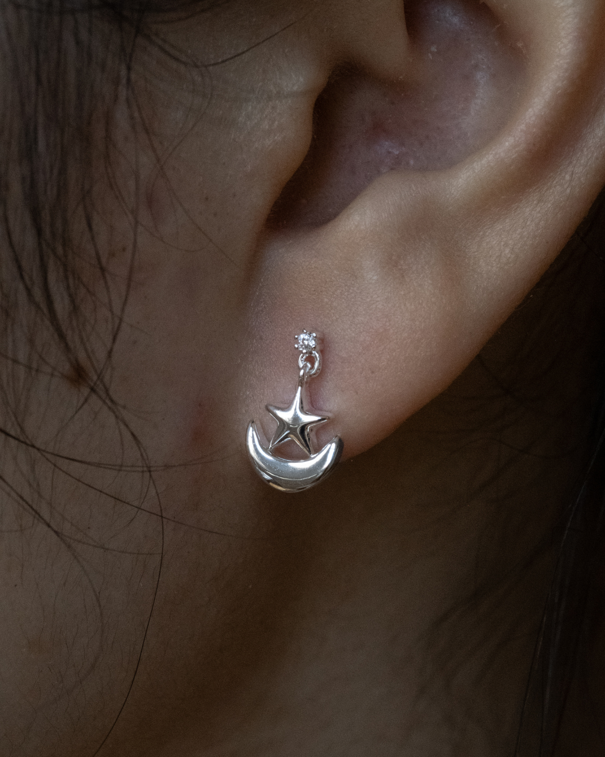 Moon Cosmic Power Earrings - Sterling Silver
