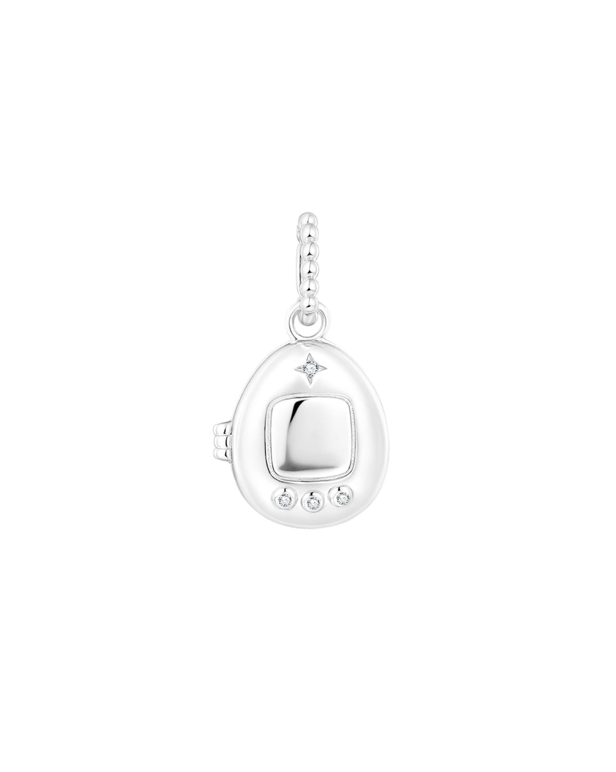 PRE-ORDER Pixel Engravable Tamagotchi Locket Necklace - Sterling Silver