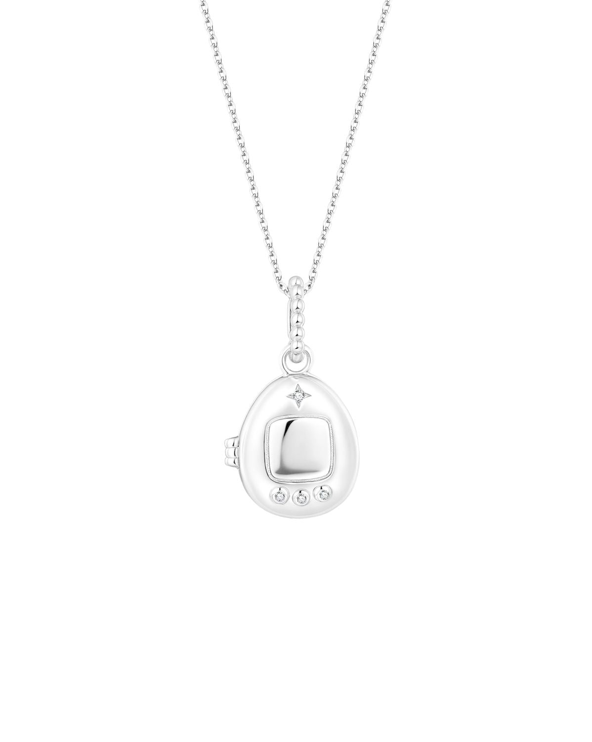 PRE-ORDER Pixel Engravable Tamagotchi Locket Necklace - Sterling Silver