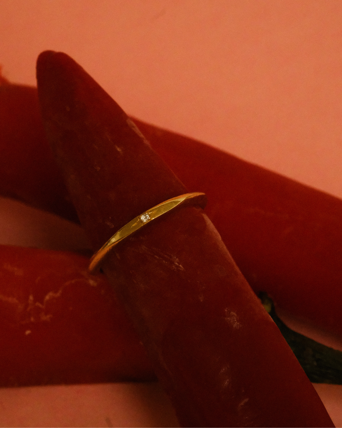 6K Solid Gold Flat Mini Signet Ring