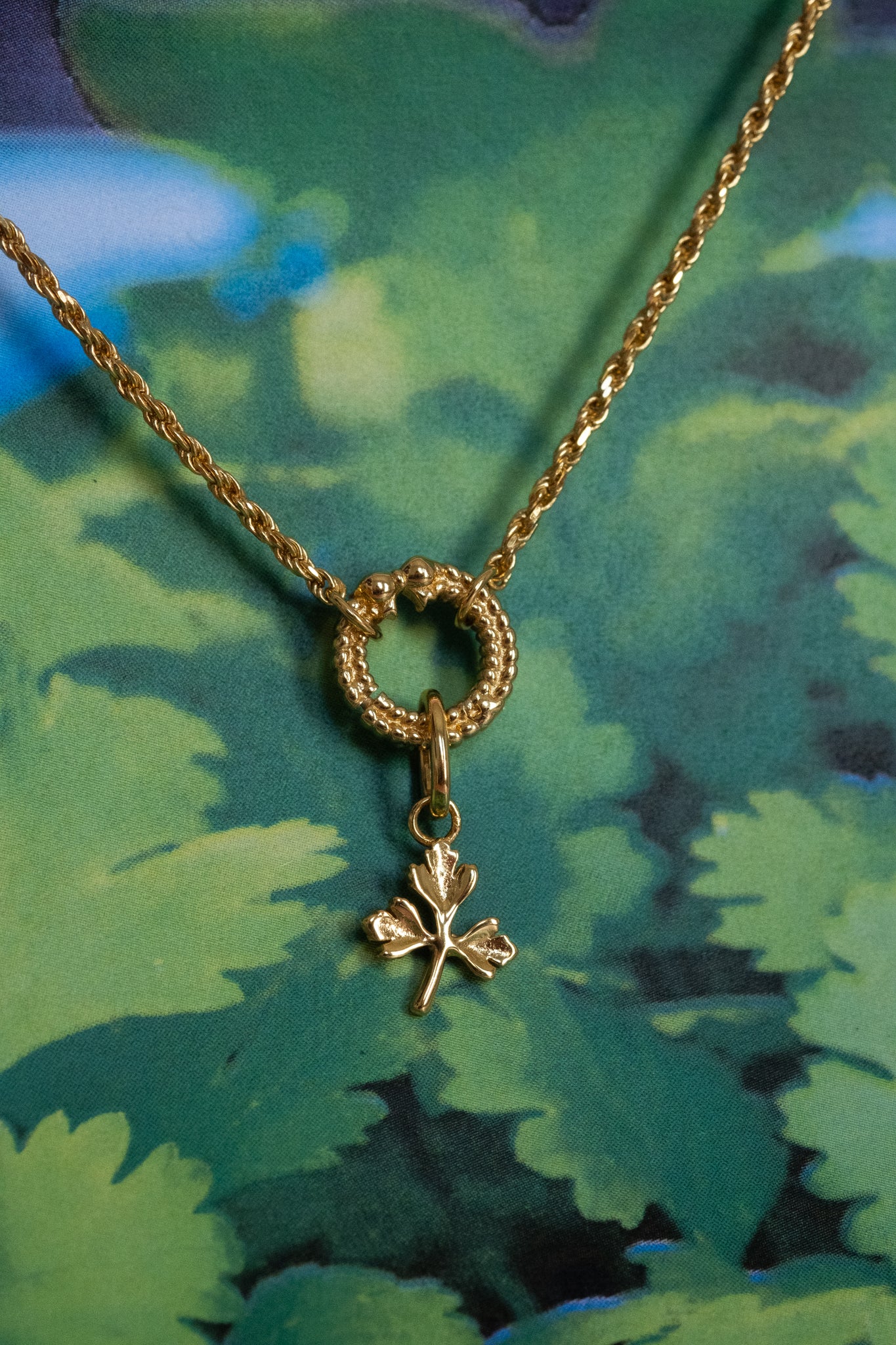 Solid Gold Coriander Charm