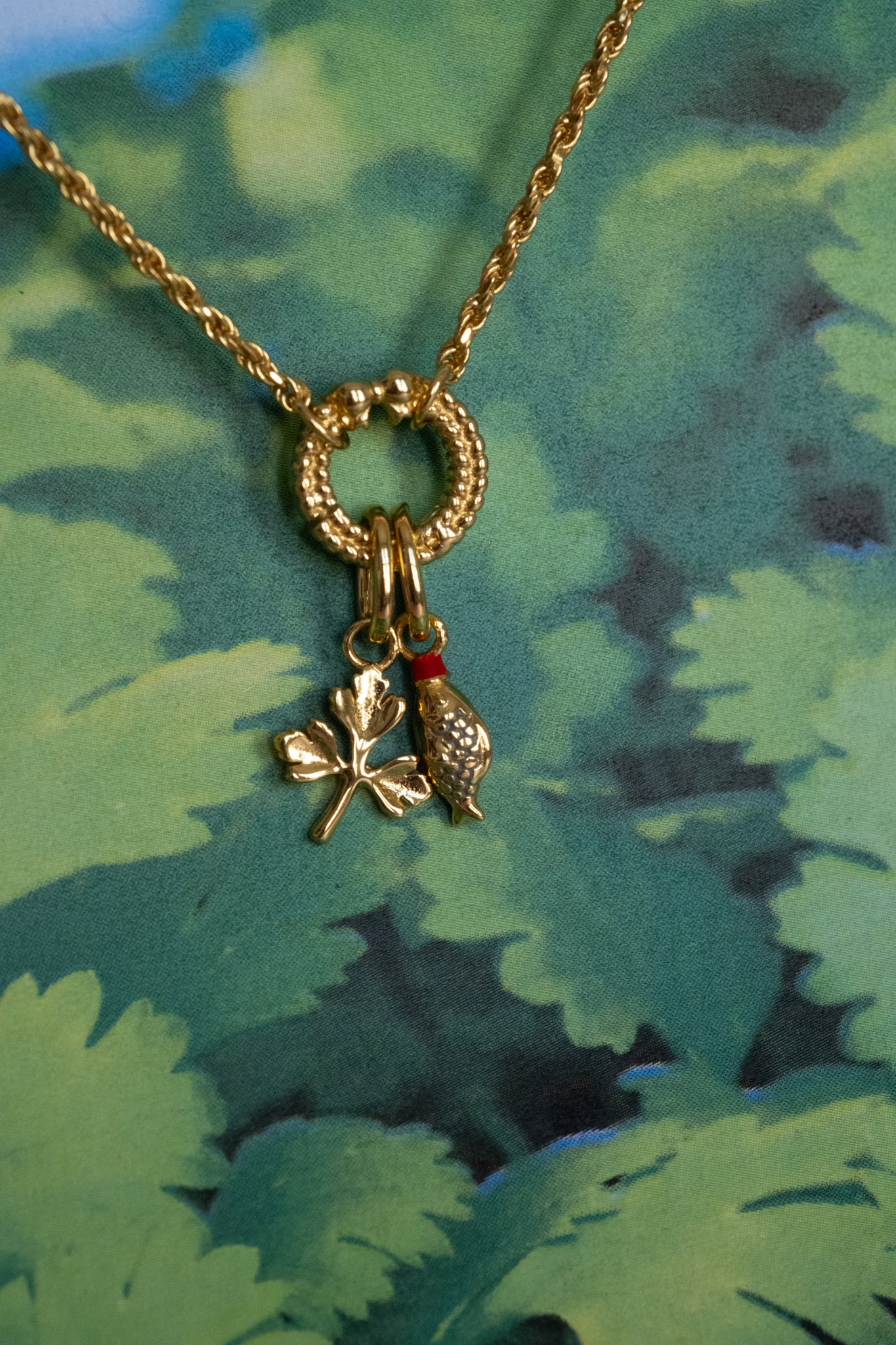 Solid Gold Coriander Charm