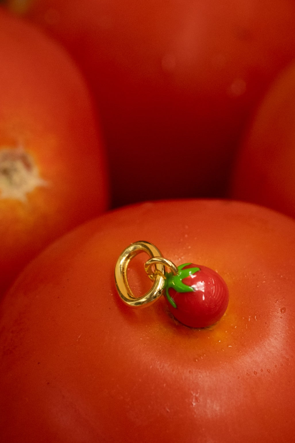 Solid Gold Tomato Charm