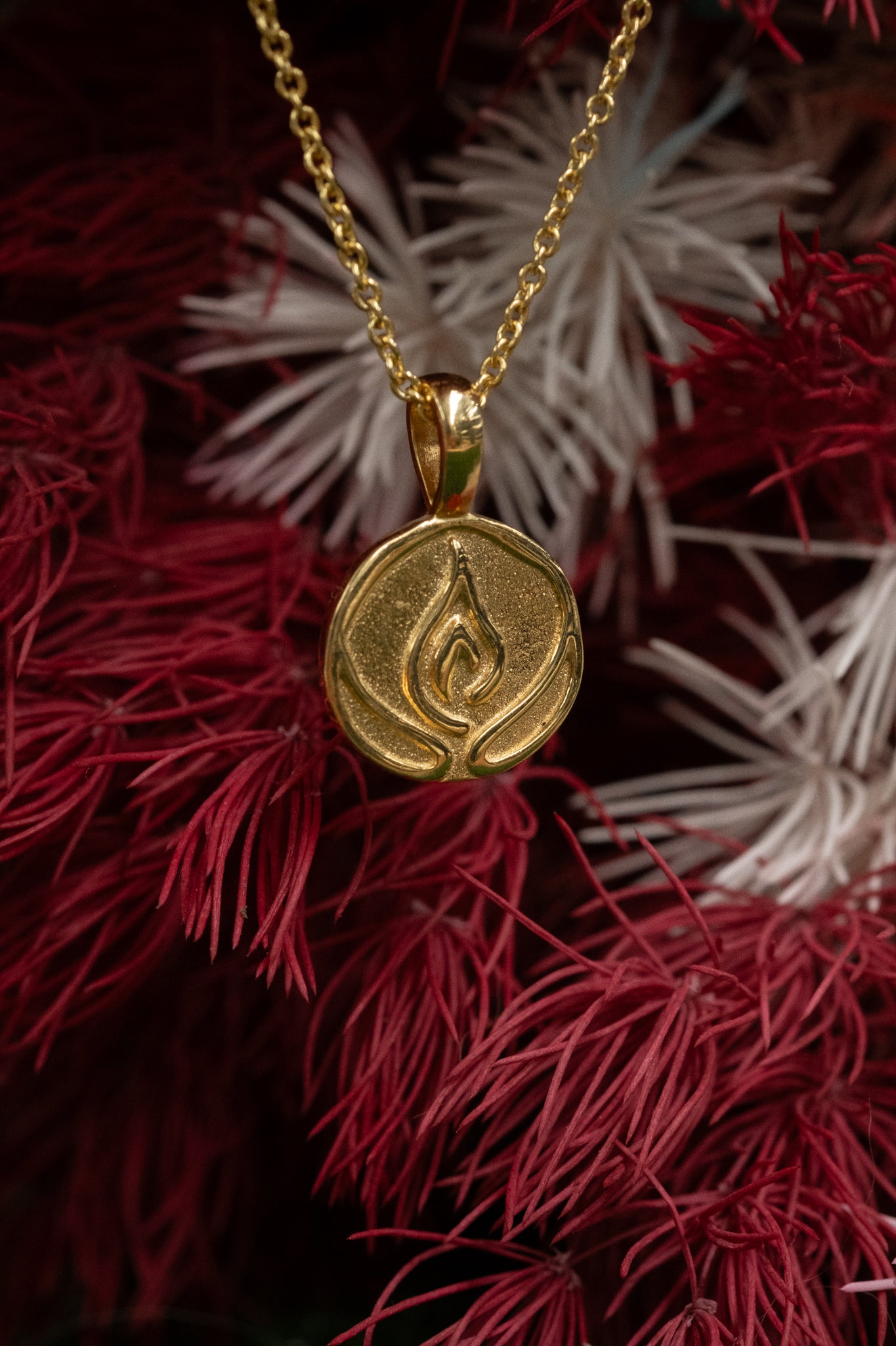 Solid Gold Firebender Pendant Necklace