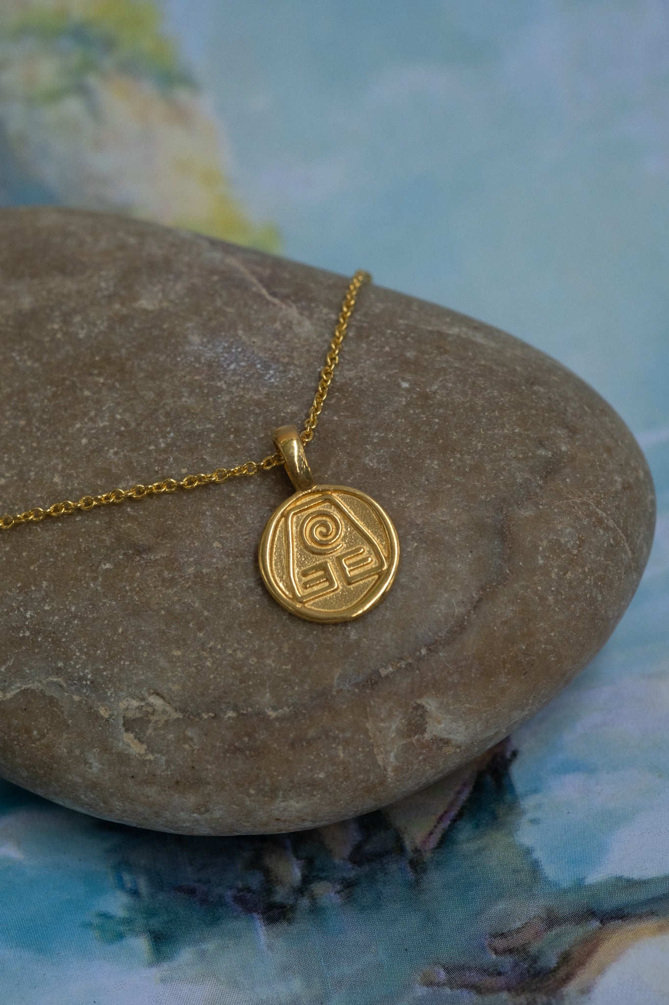 Solid Gold Earthbender Pendant Necklace