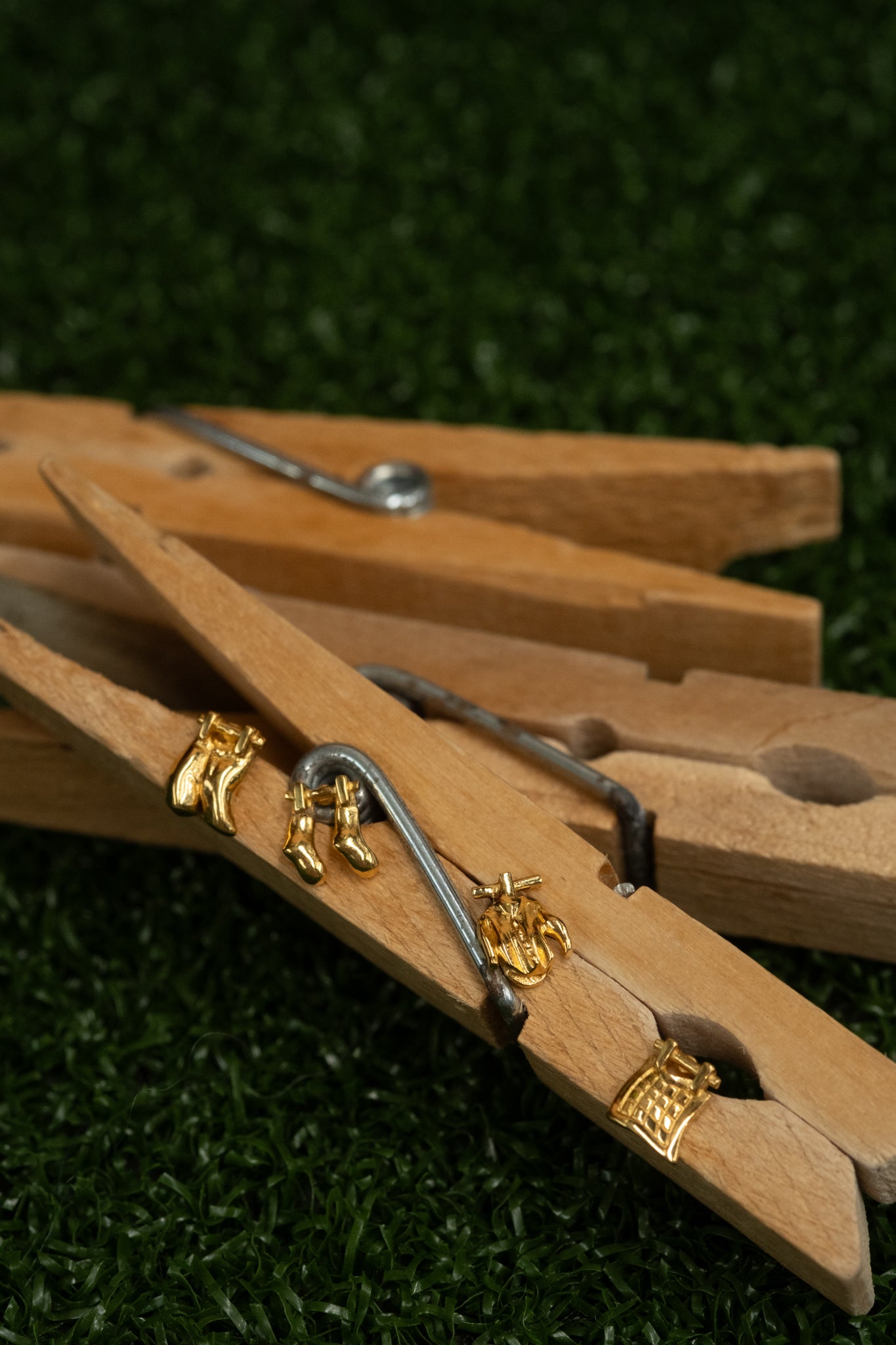Solid Gold Washing Line Earring Set (Ready to ship)