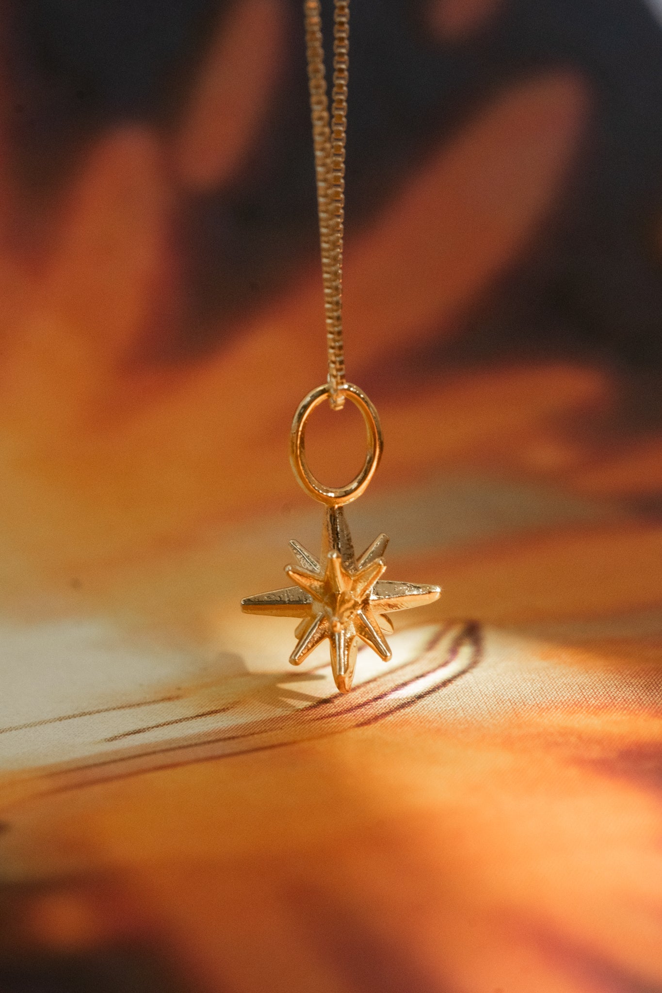 Solid Gold Calcifer Star-form Pendant