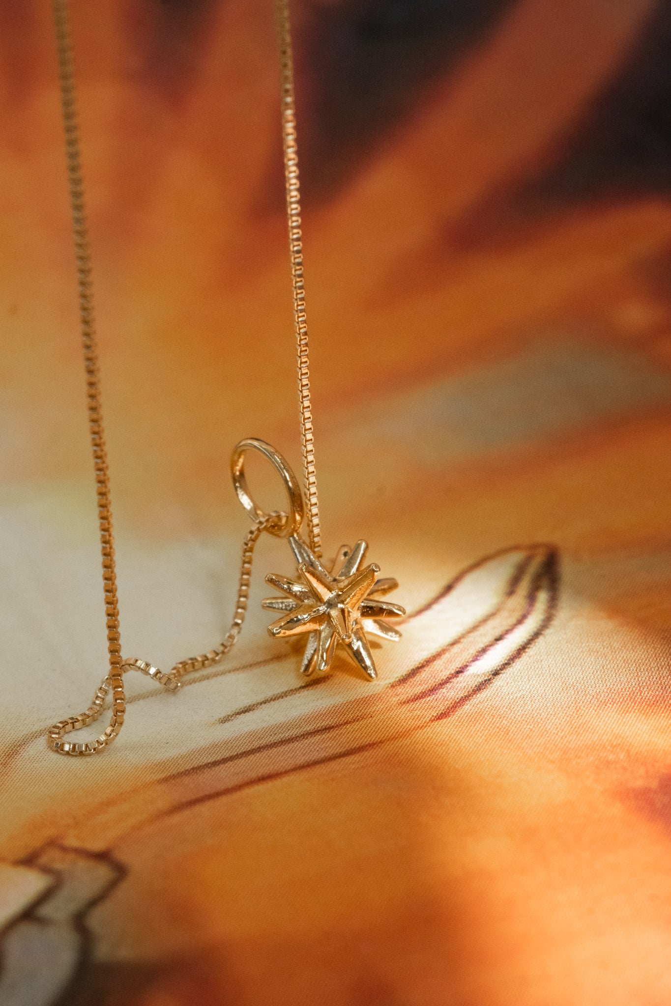 Solid Gold Calcifer Star-form Pendant