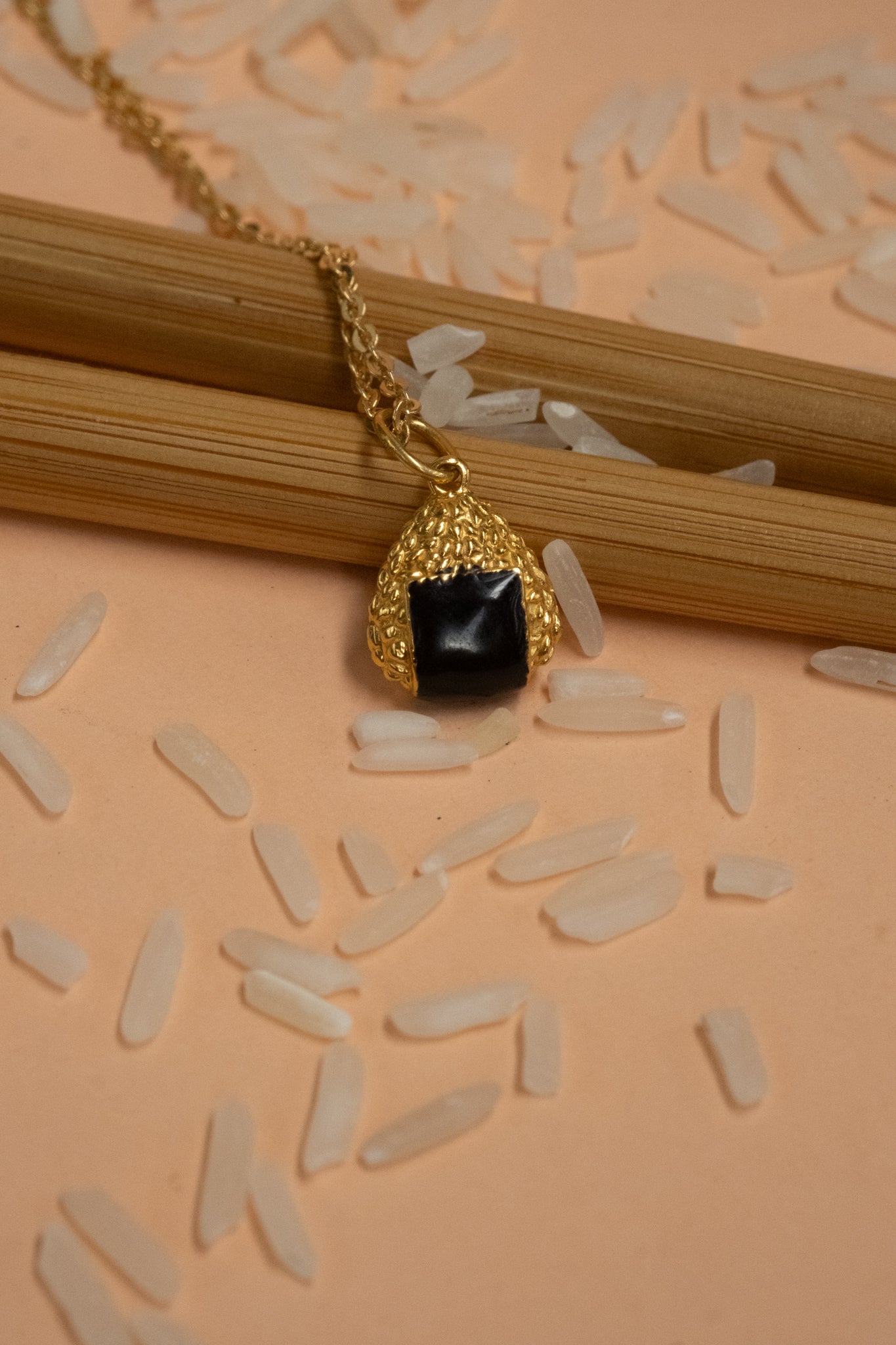Solid Gold Chihiro's Onigiri Pendant