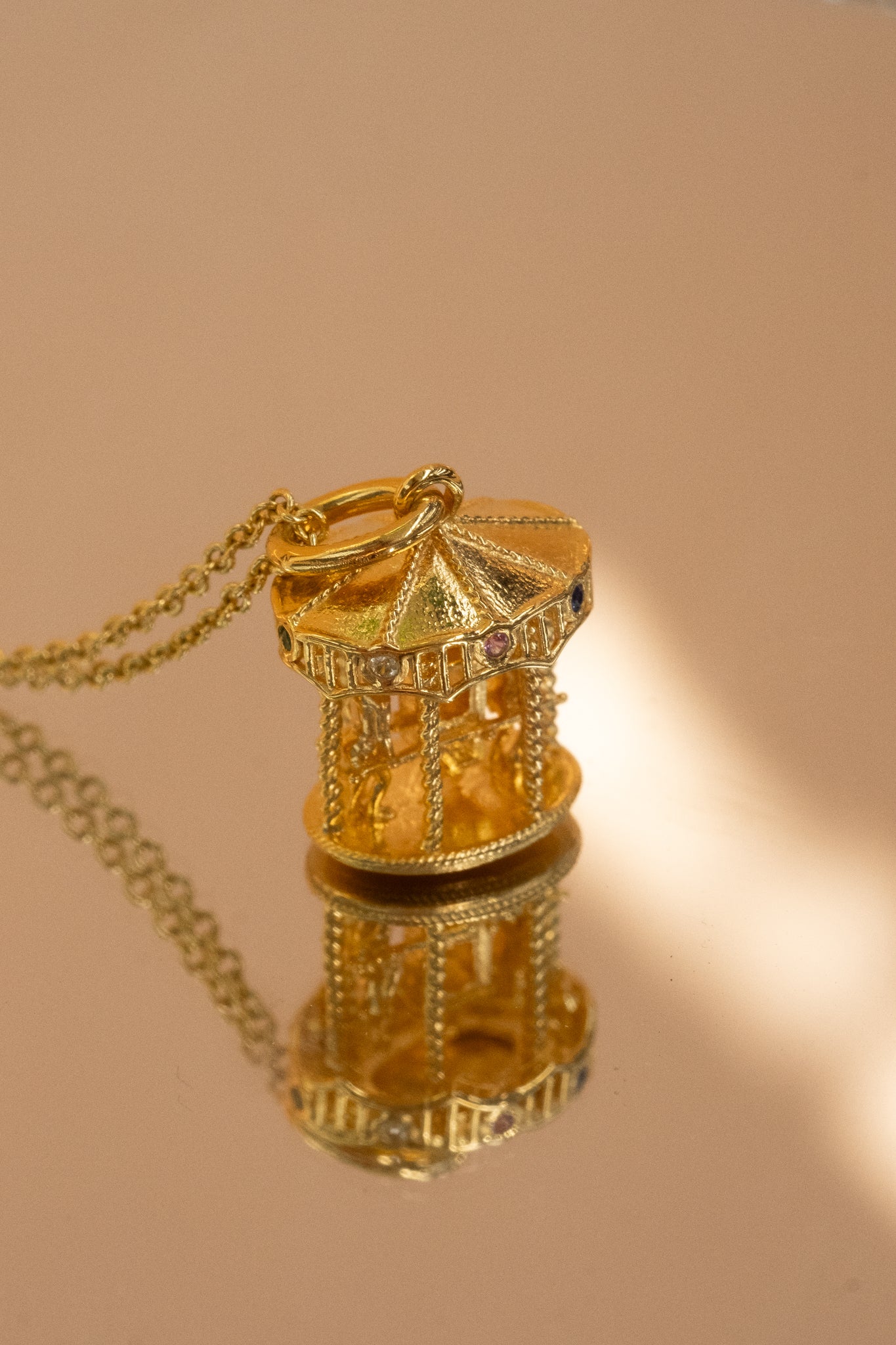Solid Gold Merry Go Round Pendant