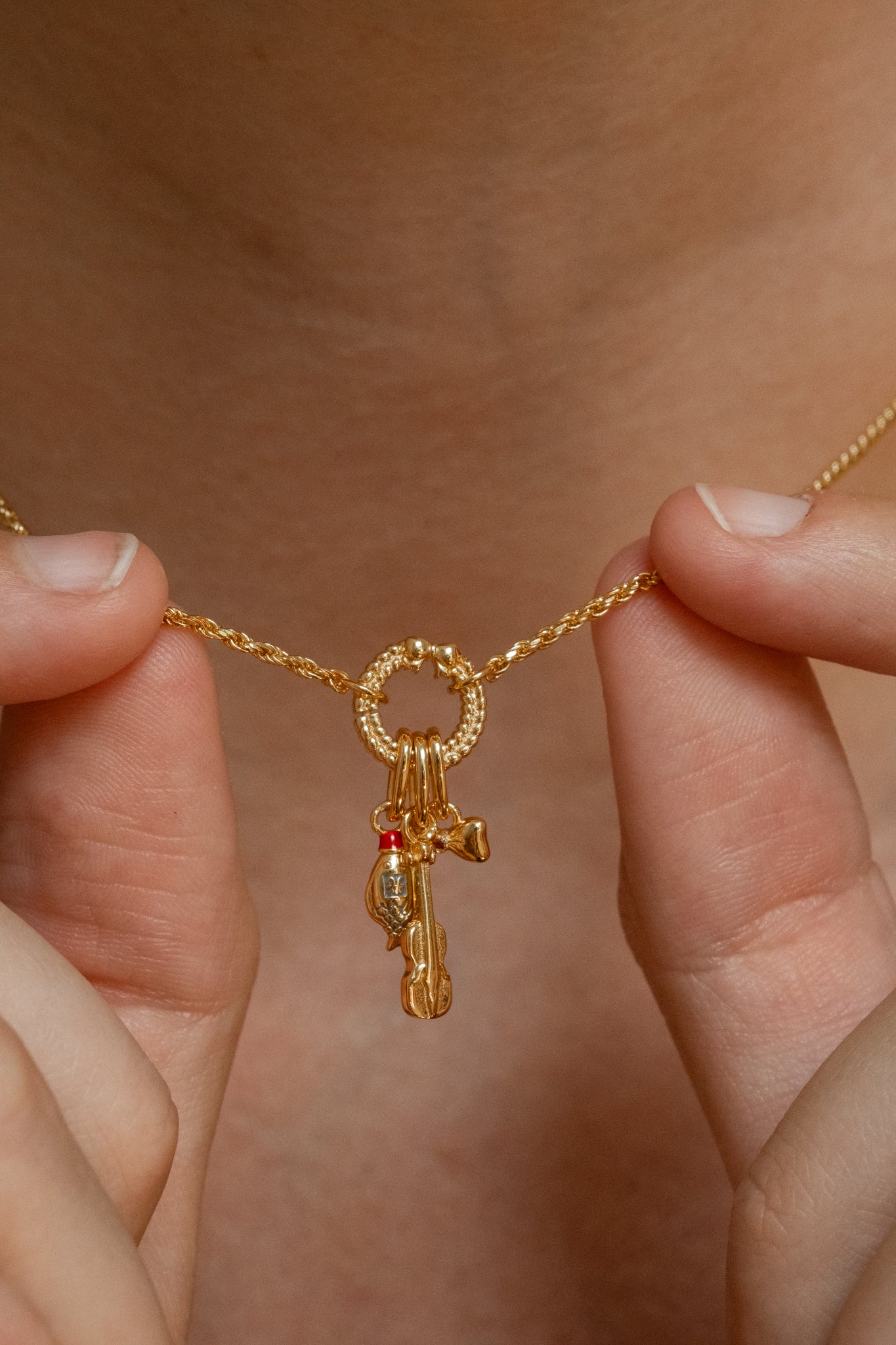 Solid Gold A Witch's Bow Charm