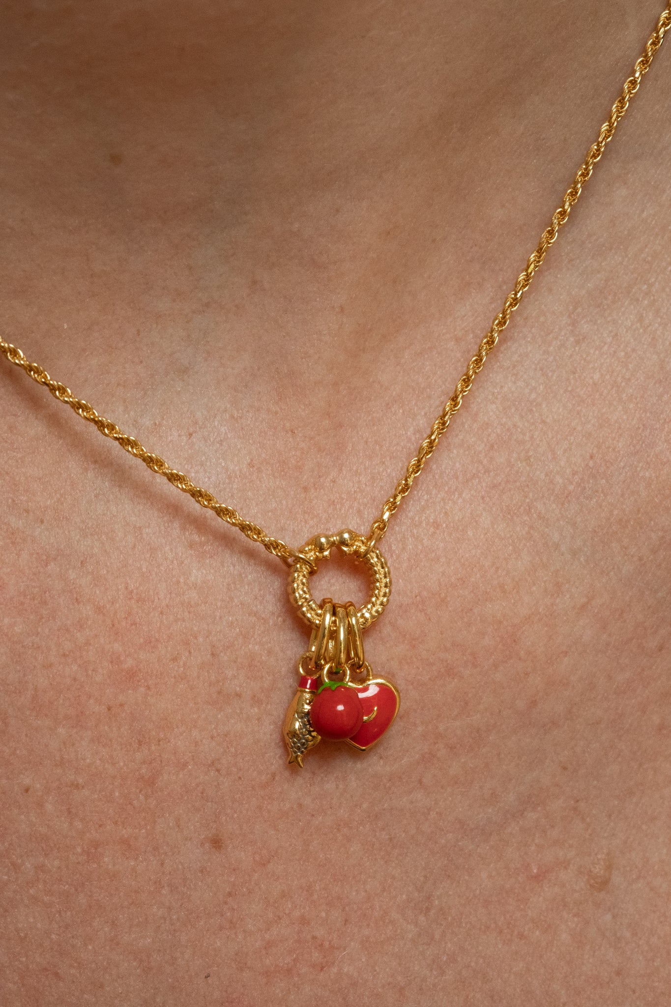 Solid Gold Tomato Charm