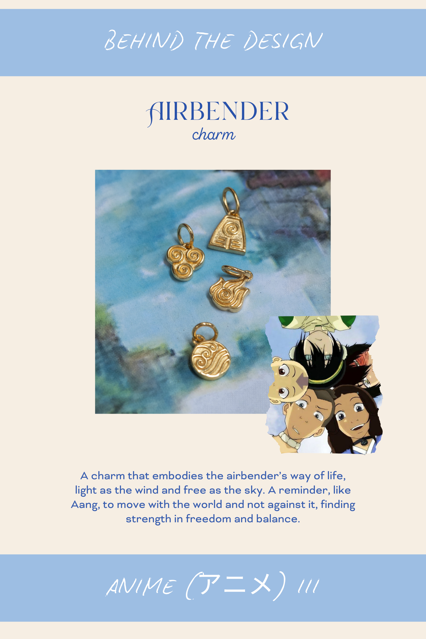 Solid Gold Airbender Charm