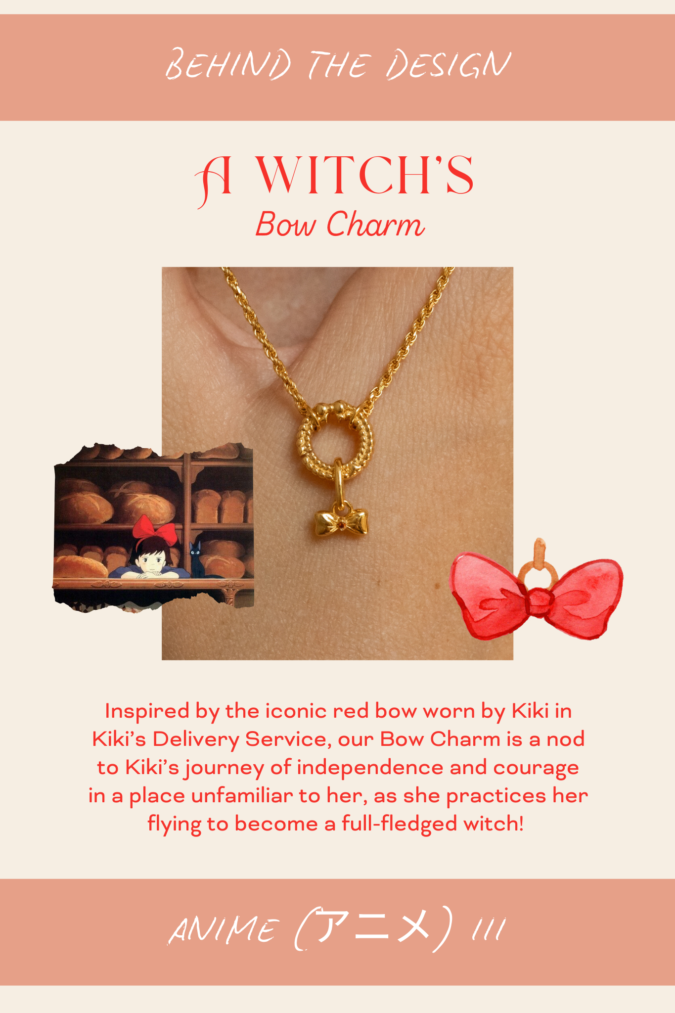Solid Gold A Witch's Bow Charm
