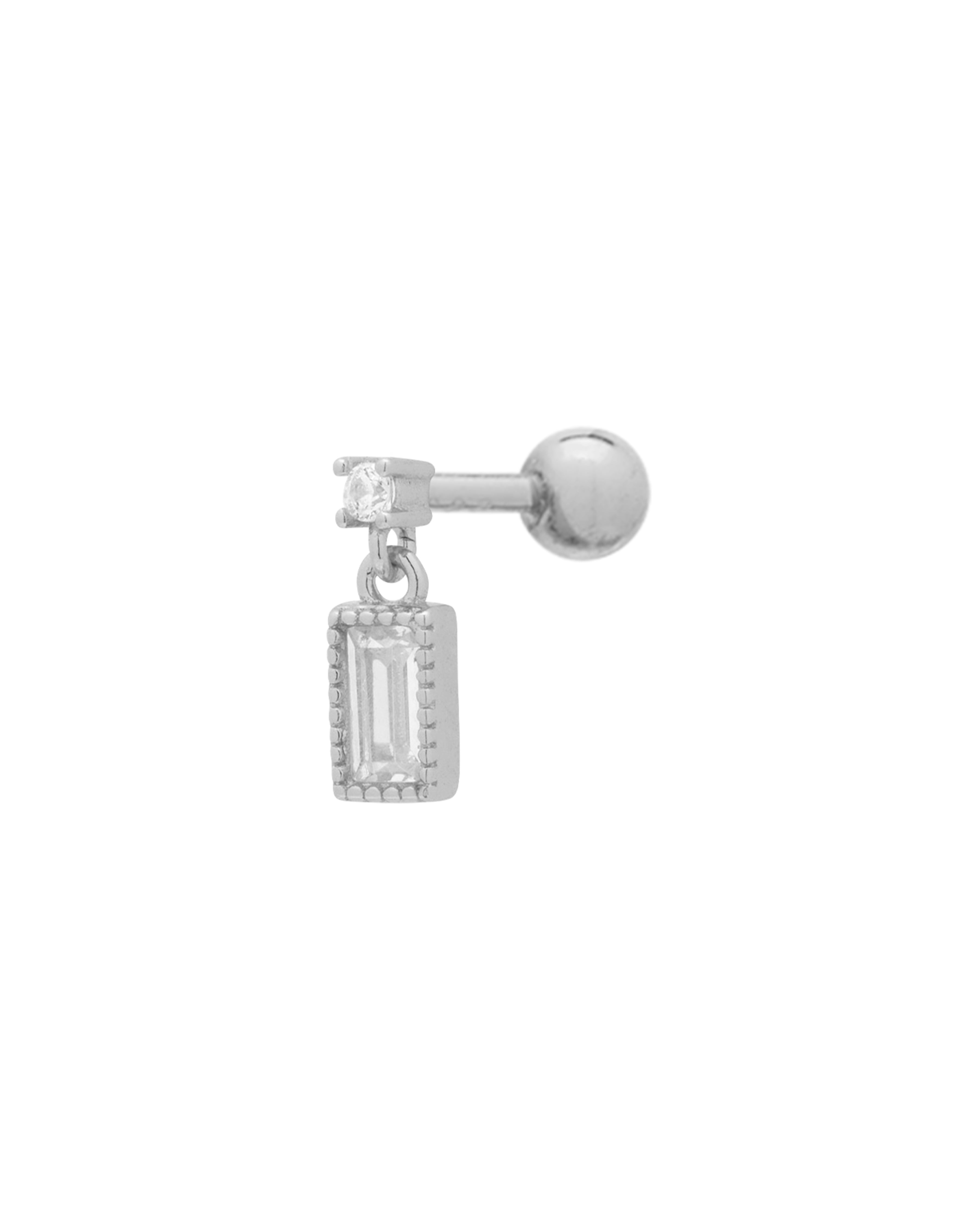 Bagete Dangle Piercing Stud - Sterling Silver