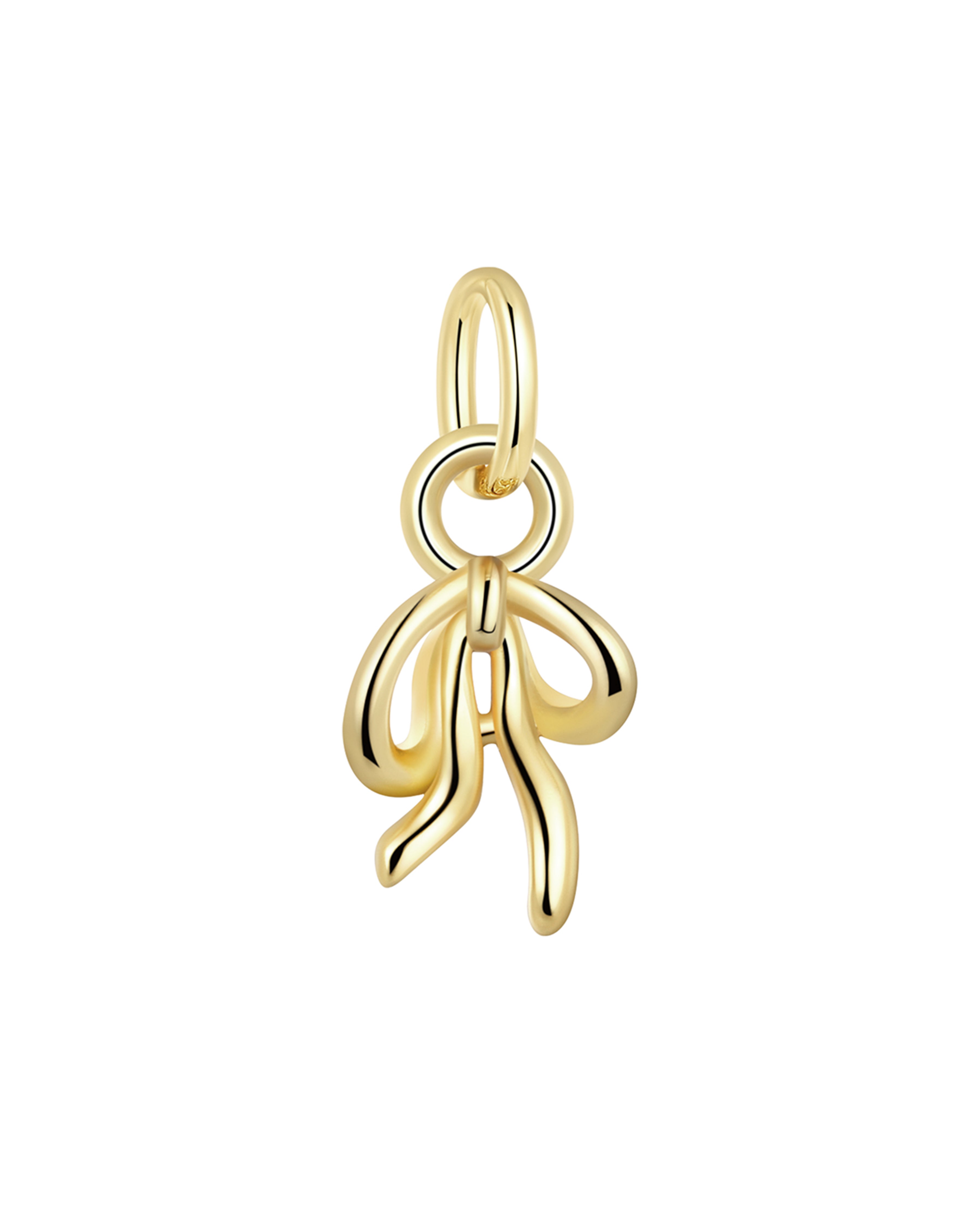 Ribbon Bow Solid Gold Pendant