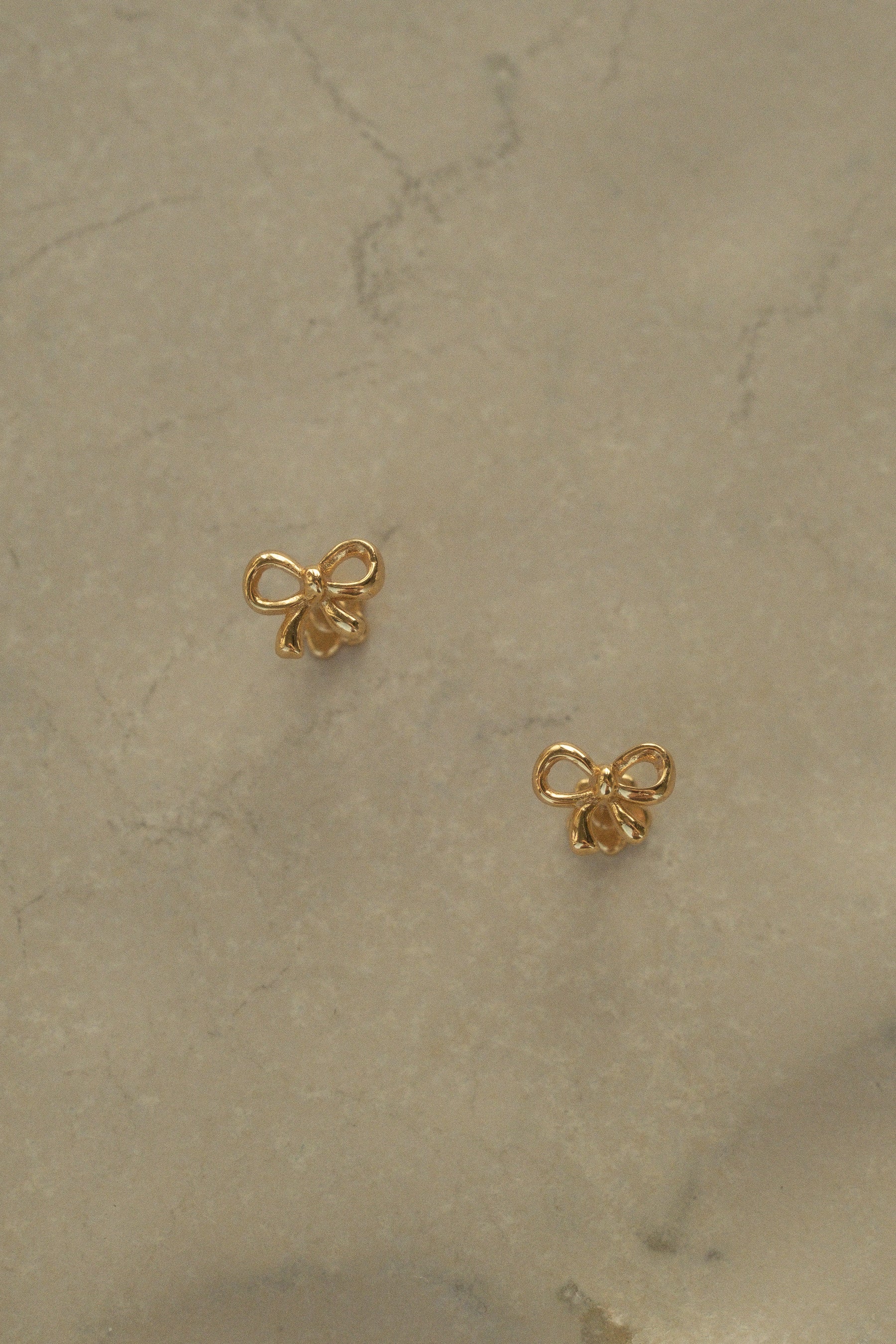 14K Solid Gold Mini Bow Piercing Stud
