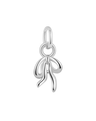 Ribbon Bow Charm - Sterling Silver