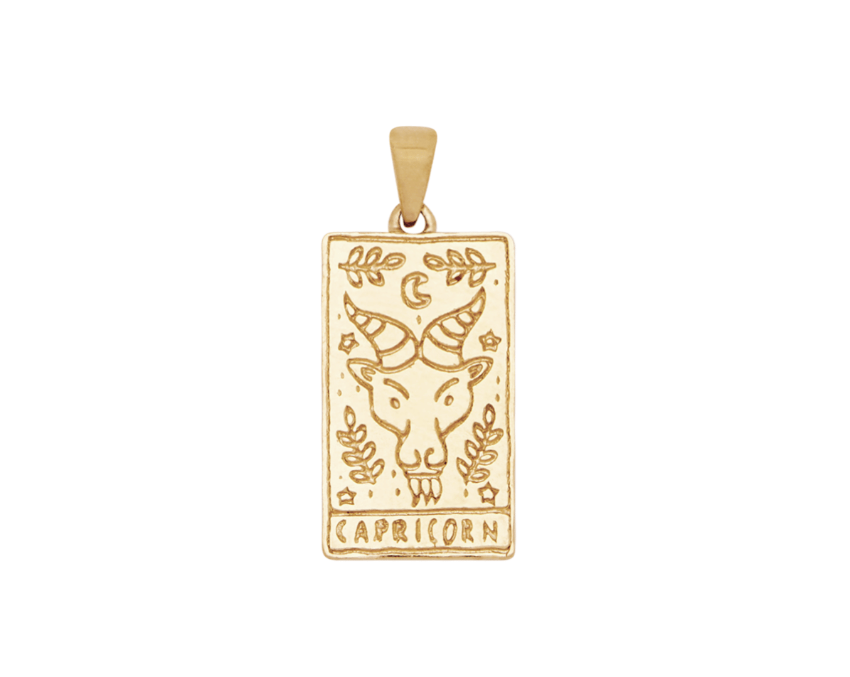 Gold capricorn pendant on sale necklace